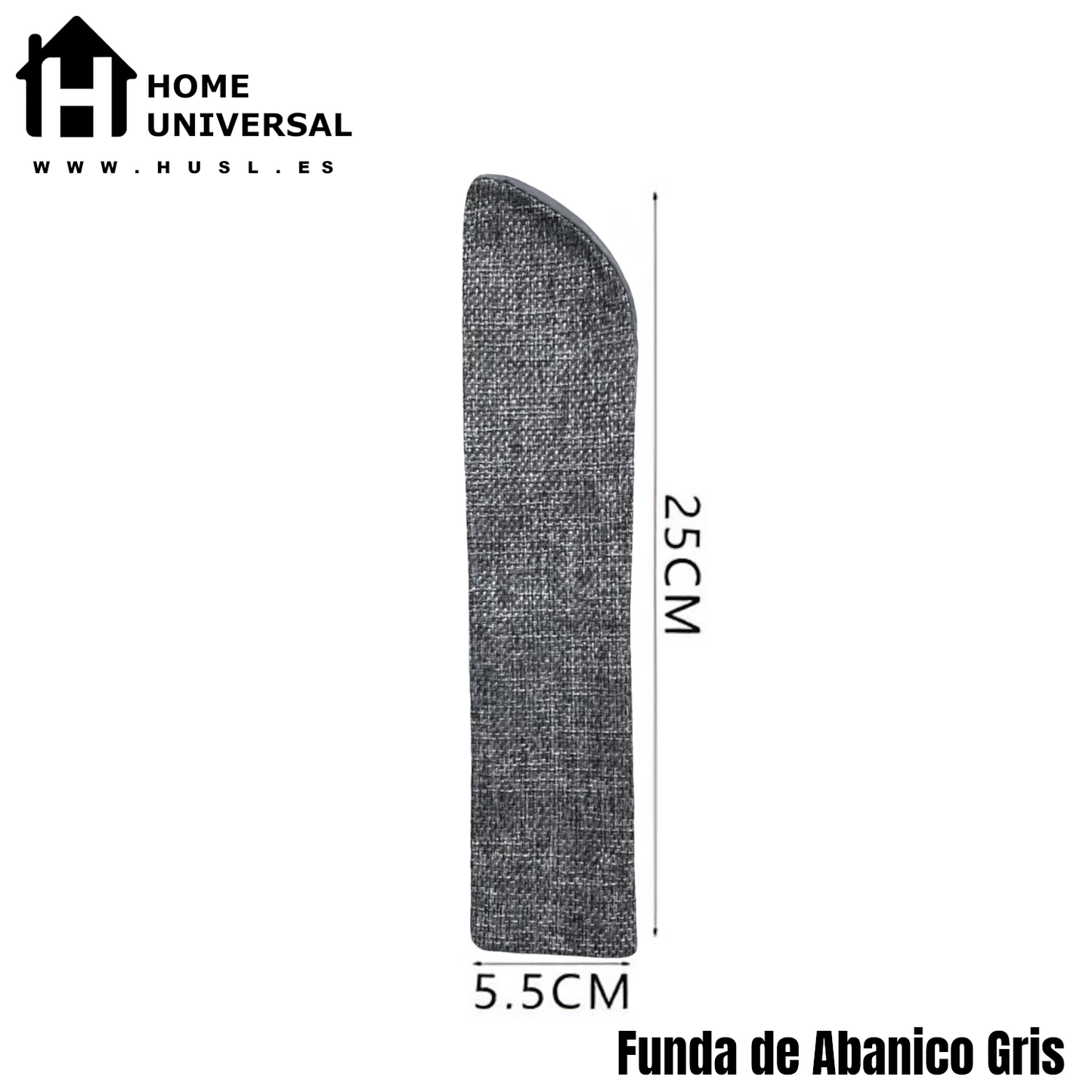 Home Universal ® 12 Piezas Funda De Abanicos, Bolsa De Abanicos, Bolsa De Regalo, Detalles Para Invitados, Regalos De Boda, Fiestas, Comunión o Bautizo (Tela Yute Gris, 5.5 x 25)