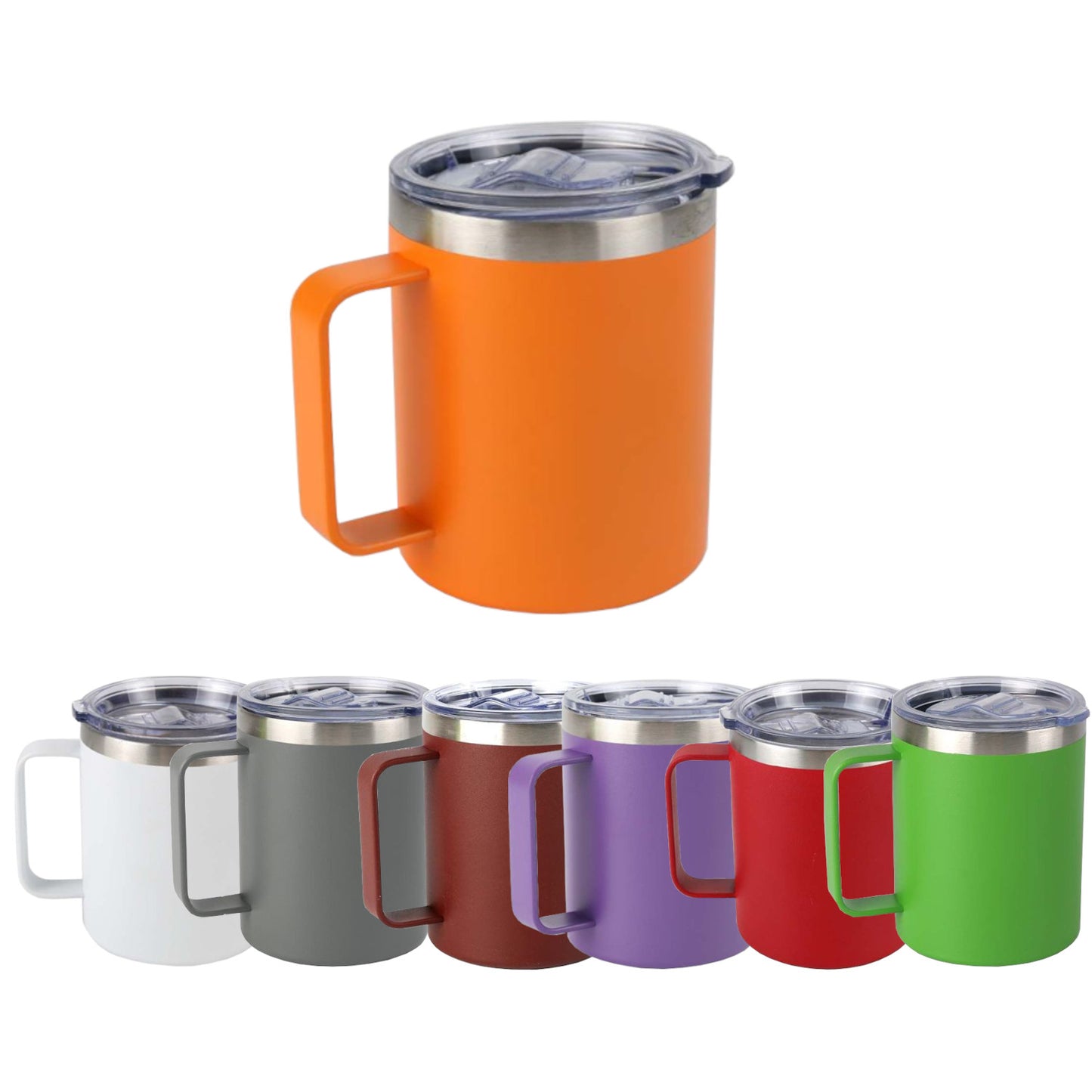 Home Universal® Taza Térmica 400 ml de Acero Inoxidable con Tapa – Vaso Termo Reutilizable para Café y Té, Mantiene Bebidas Calientes y Frías (Naranja)