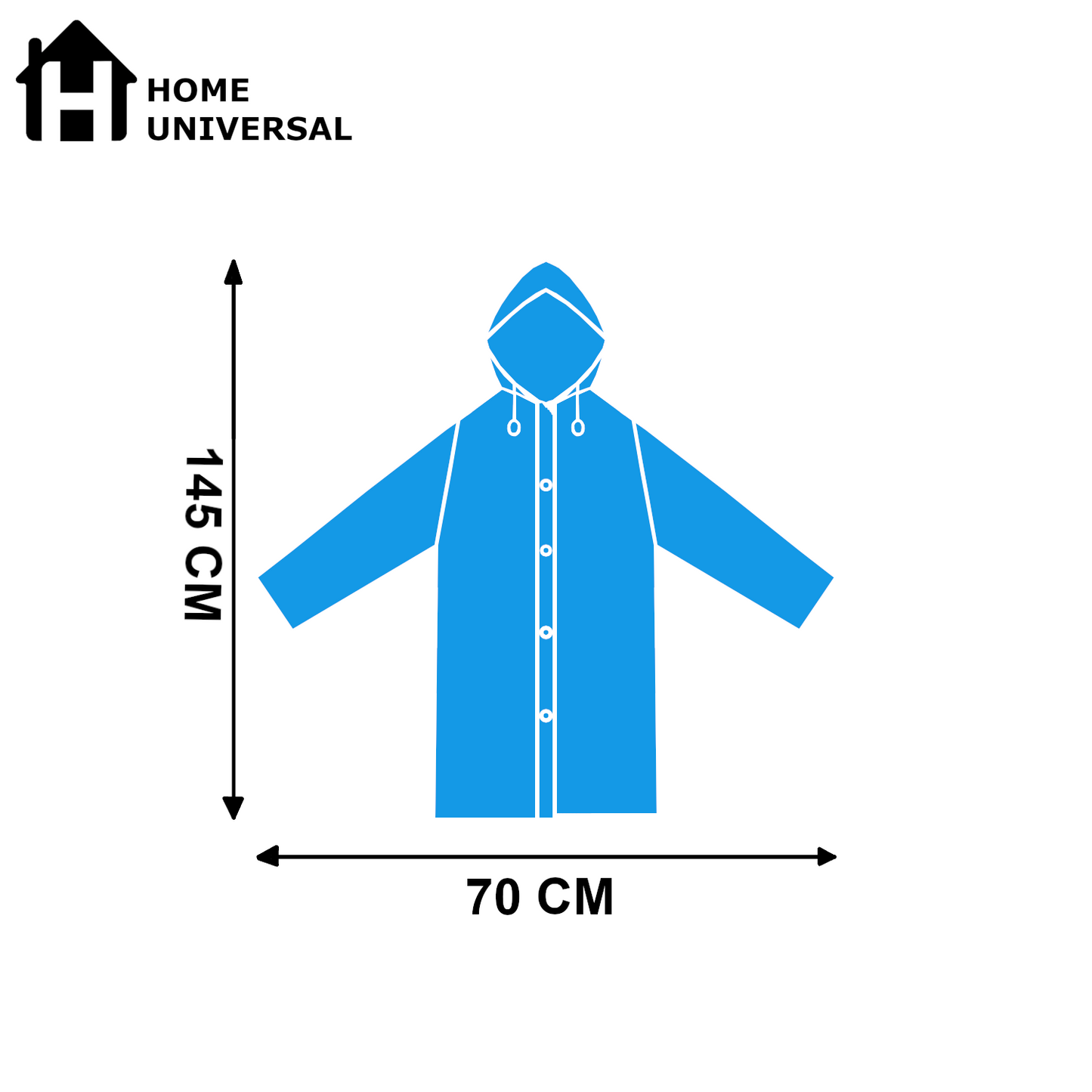 Home Universal® Chubasquero Impermeable Unisex - Material Ligero, con Capucha Ajustable, Plegable, Reutilizable (2 Unidades, Amarillo y Azul - Adulto (145X70CM))