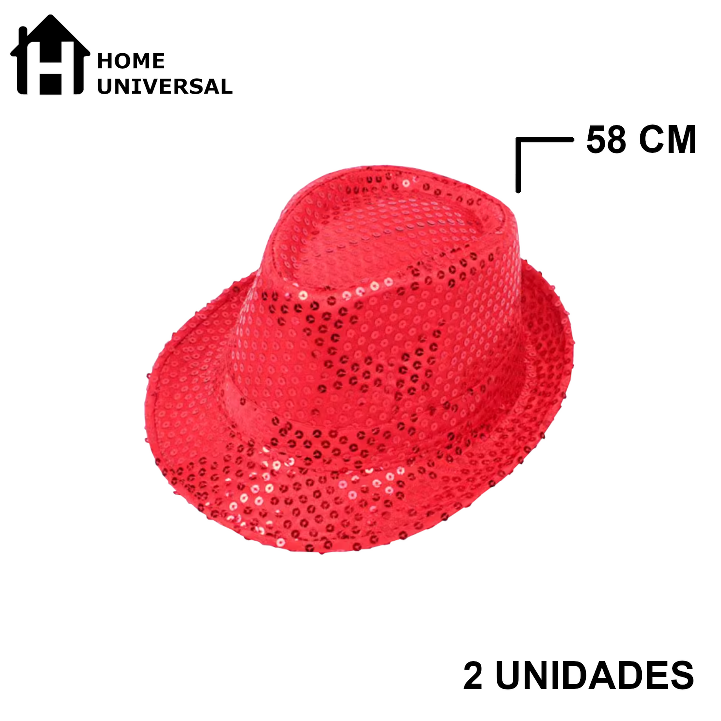 Home Universal® Accesorios de Fiesta – Sombrerode Purpurina y Lentejuelas para Hombres y Mujeres | Complementos de Disfraz Elegantes y Divertidos (2 Unidades)