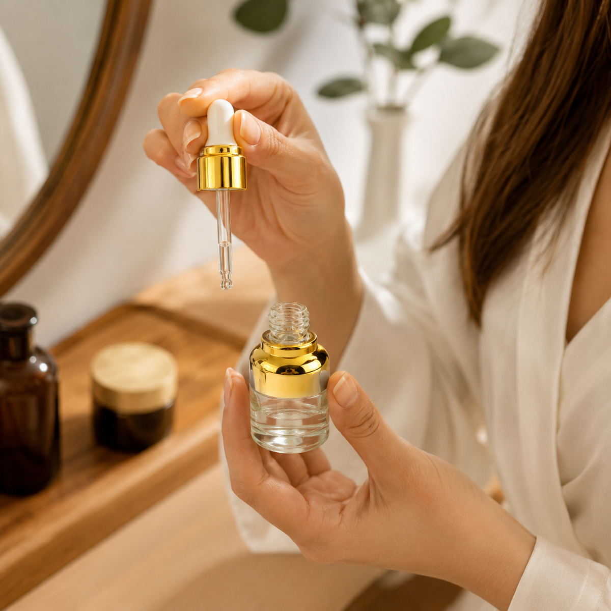 Home Universal® Frascos de Vidrio con Cuentagotas, Pipeta Redonda y Pipeta Larga, Botellas Vacías para Aceites Esenciales, Sérum, Cosmética, Perfumería, DIY (Pipeta Redonda, 30ml, 12 Unidades)