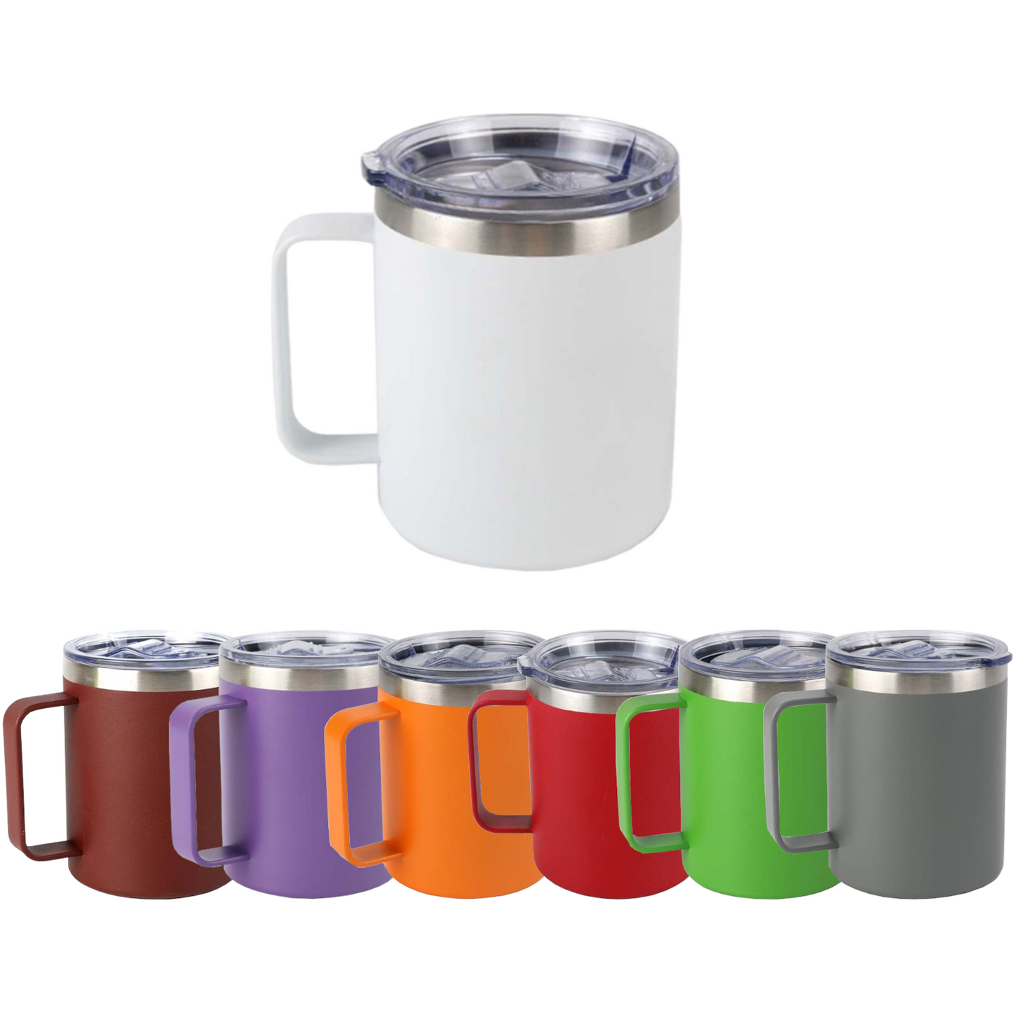 Home Universal® Taza Térmica 400 ml de Acero Inoxidable con Tapa – Vaso Termo Reutilizable para Café y Té, Mantiene Bebidas Calientes y Frías (Blanco)