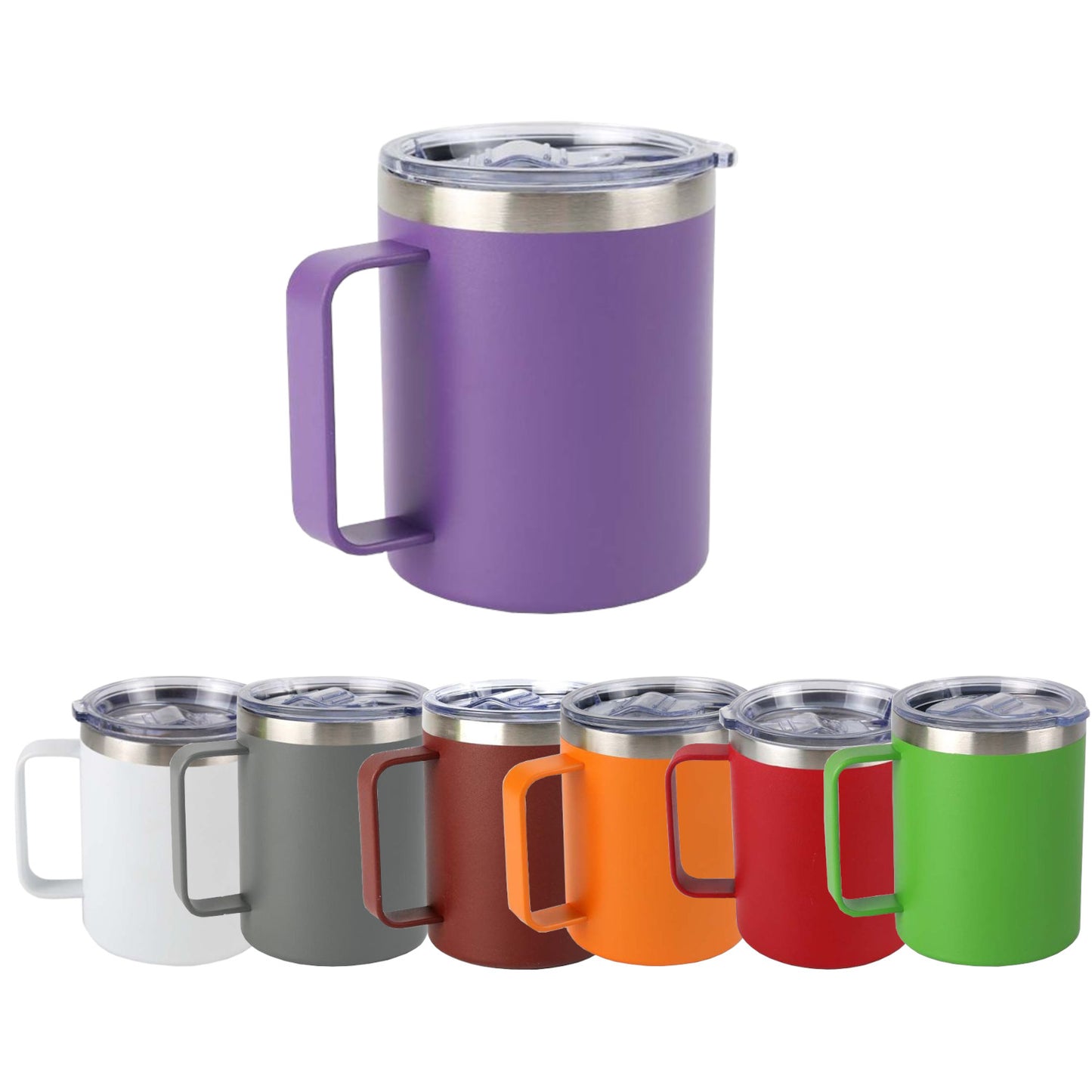 Home Universal® Taza Térmica 400 ml de Acero Inoxidable con Tapa – Vaso Termo Reutilizable para Café y Té, Mantiene Bebidas Calientes y Frías (Morado)