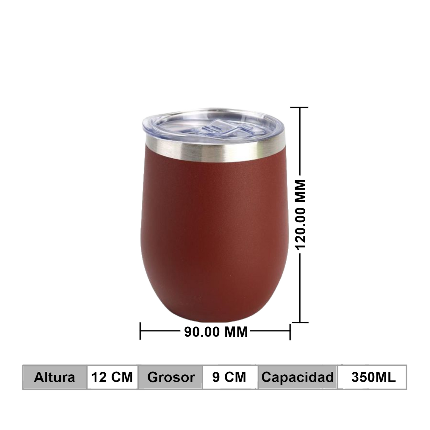 Home Universal® Vaso Térmico 350 ml de Acero Inoxidable con Aislamiento al Vacío y Doble Pared, Mantiene Bebidas Calientes y Frías, Reutilizable y Portátil (Marrón)