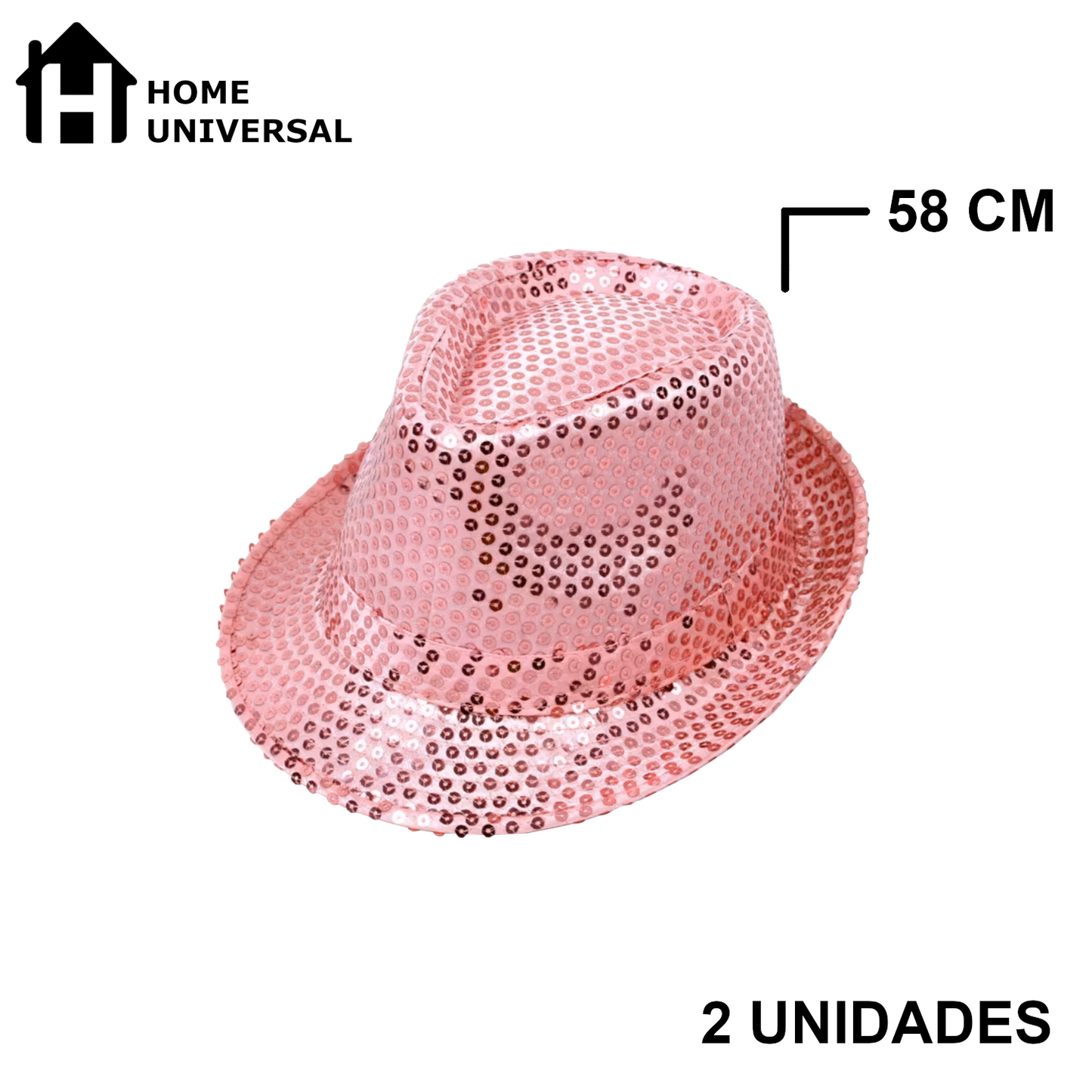 Home Universal® Accesorios de Fiesta – Sombrerode Purpurina y Lentejuelas para Hombres y Mujeres | Complementos de Disfraz Elegantes y Divertidos (2 Unidades)