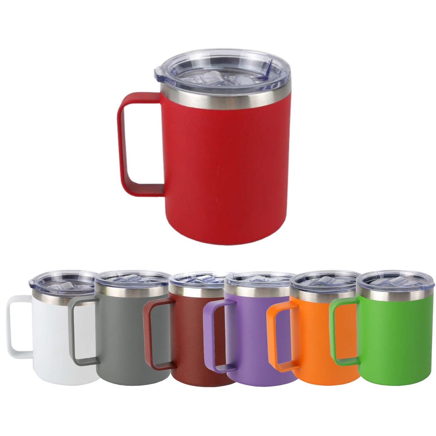 Home Universal® Taza Térmica 400 ml de Acero Inoxidable con Tapa – Vaso Termo Reutilizable para Café y Té, Mantiene Bebidas Calientes y Frías (Rojo)