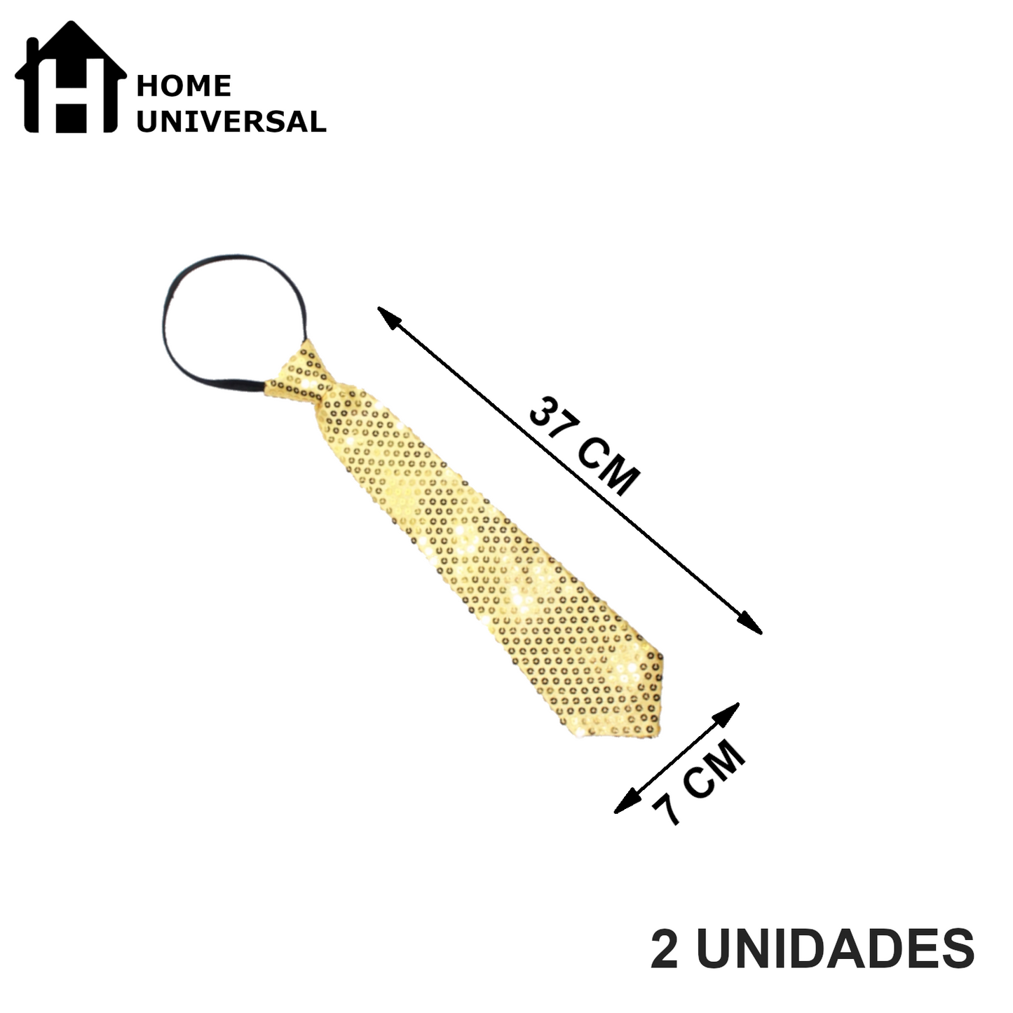 Home Universal® Accesorios de Fiesta – Corbata de  Purpurina y Lentejuelas para Hombres y Mujeres | Complementos de Disfraz Elegantes y Divertidos (2 Unidades)