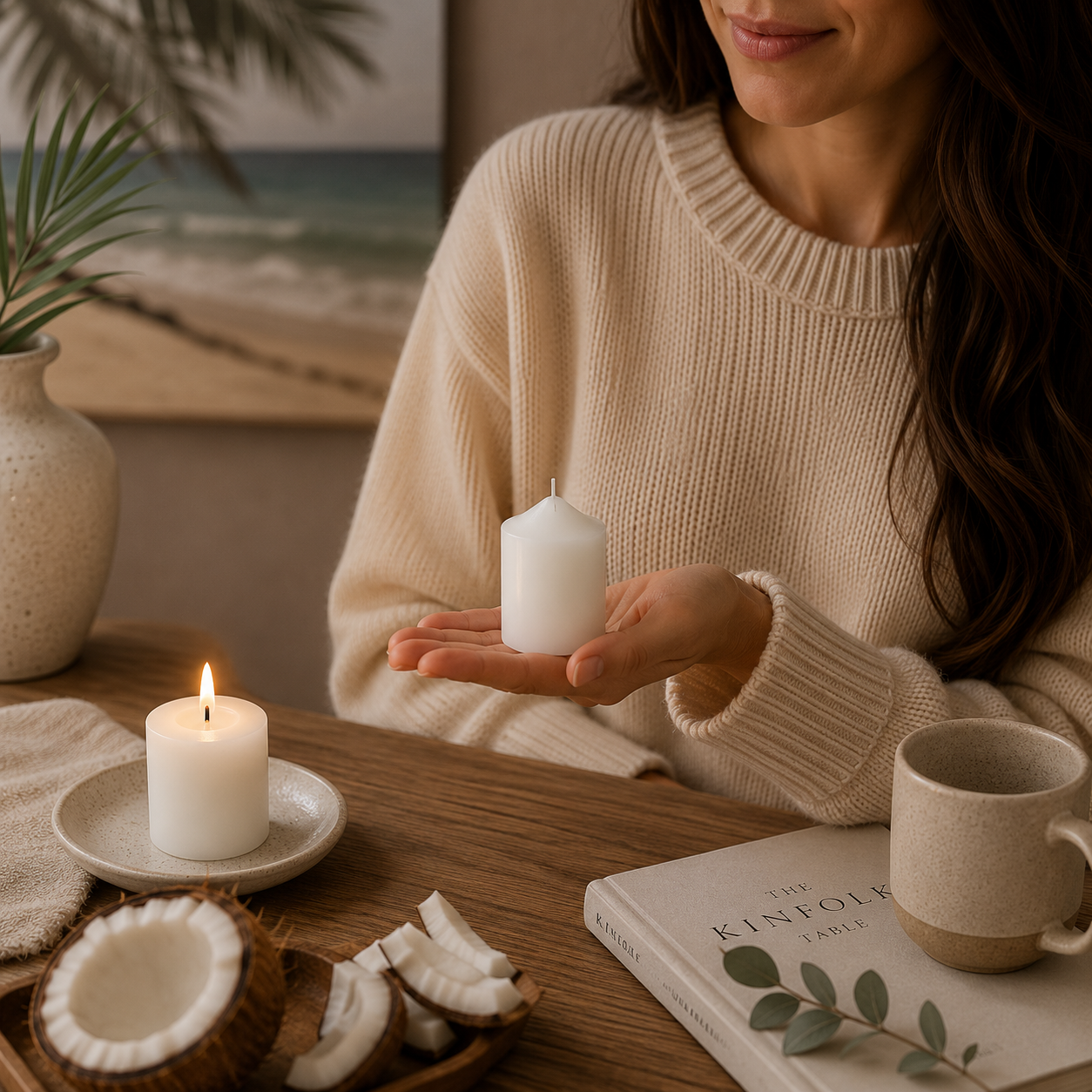 Home Universal® 6 Velas Aromáticas Perfumadas, 9 Aromas Disponibles, 2 Tamaños Disponibles, Velas Decorativas para Hogar, Relax, Spa y Aromaterapia (COCO Ø57 × 70 mm)