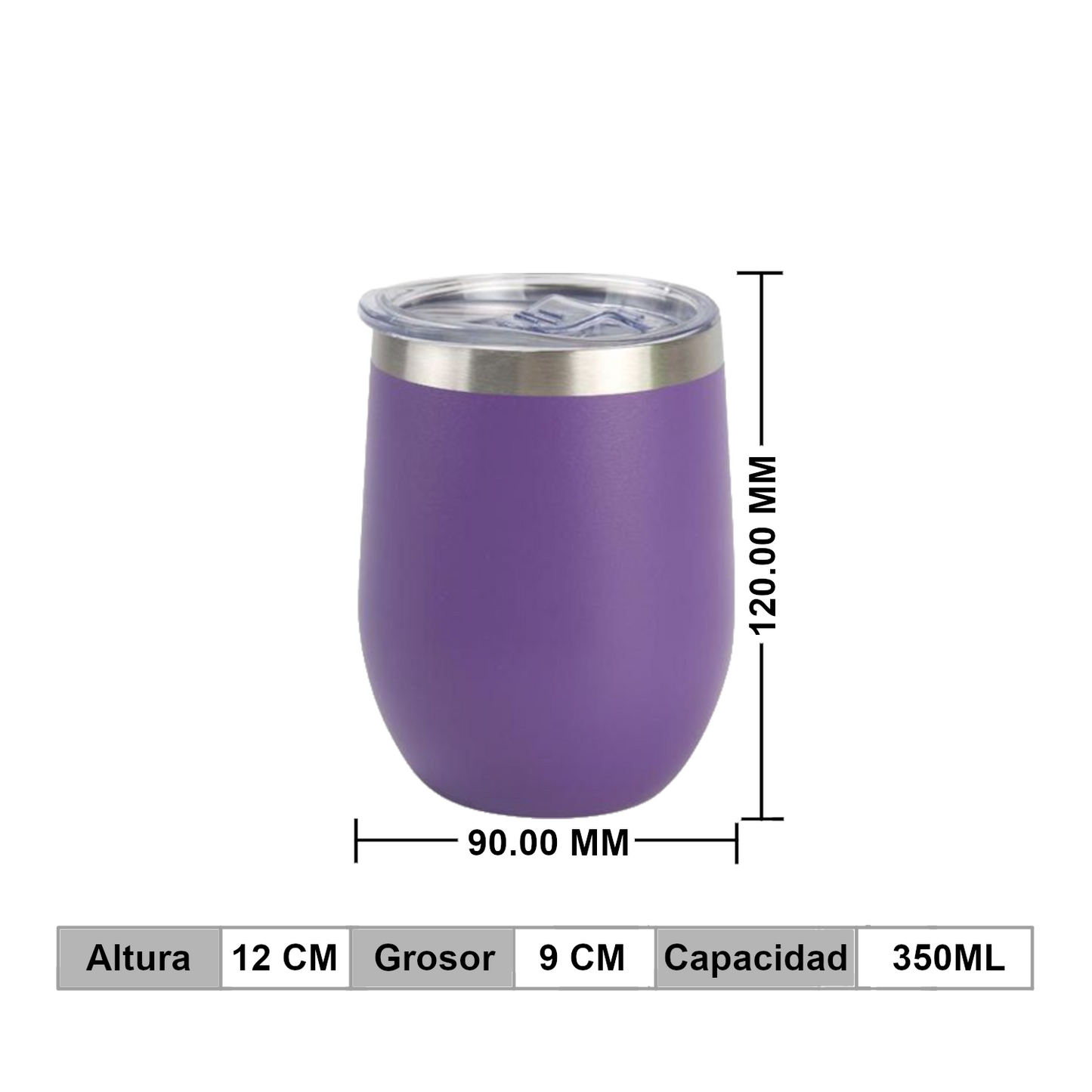 Home Universal® Vaso Térmico 350 ml de Acero Inoxidable con Aislamiento al Vacío y Doble Pared, Mantiene Bebidas Calientes y Frías, Reutilizable y Portátil (Morado)