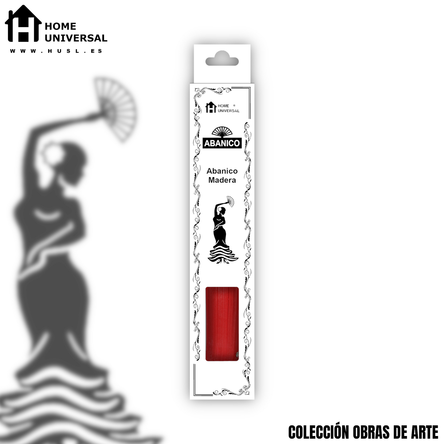 Home Universal®  Abanico 23CM DE Madera Lisa con Tela de Marfil, Abanico de Madera Adornado, Abanico Original - Rojo (Liso)