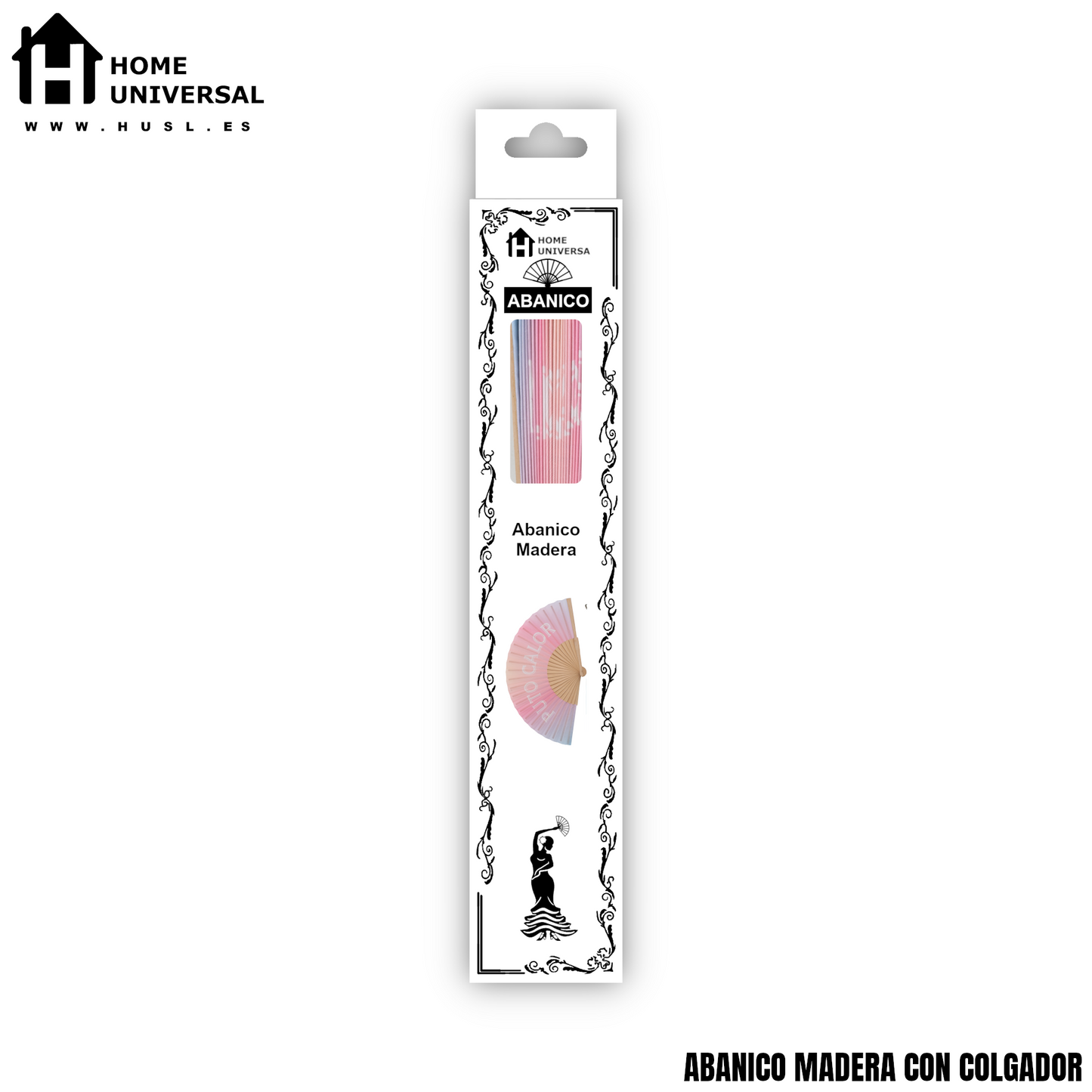 Home Universal® Abanico 23 cm con Cuerda para Cuello – Abanico Plegable de Madera Ligero y Portátil – Accesorio de Verano para Playa, Festivales, Bodas y Eventos – Diseño Divertido, Ideal para Viajes y Calor (P*TO CALOR (Fantasía))