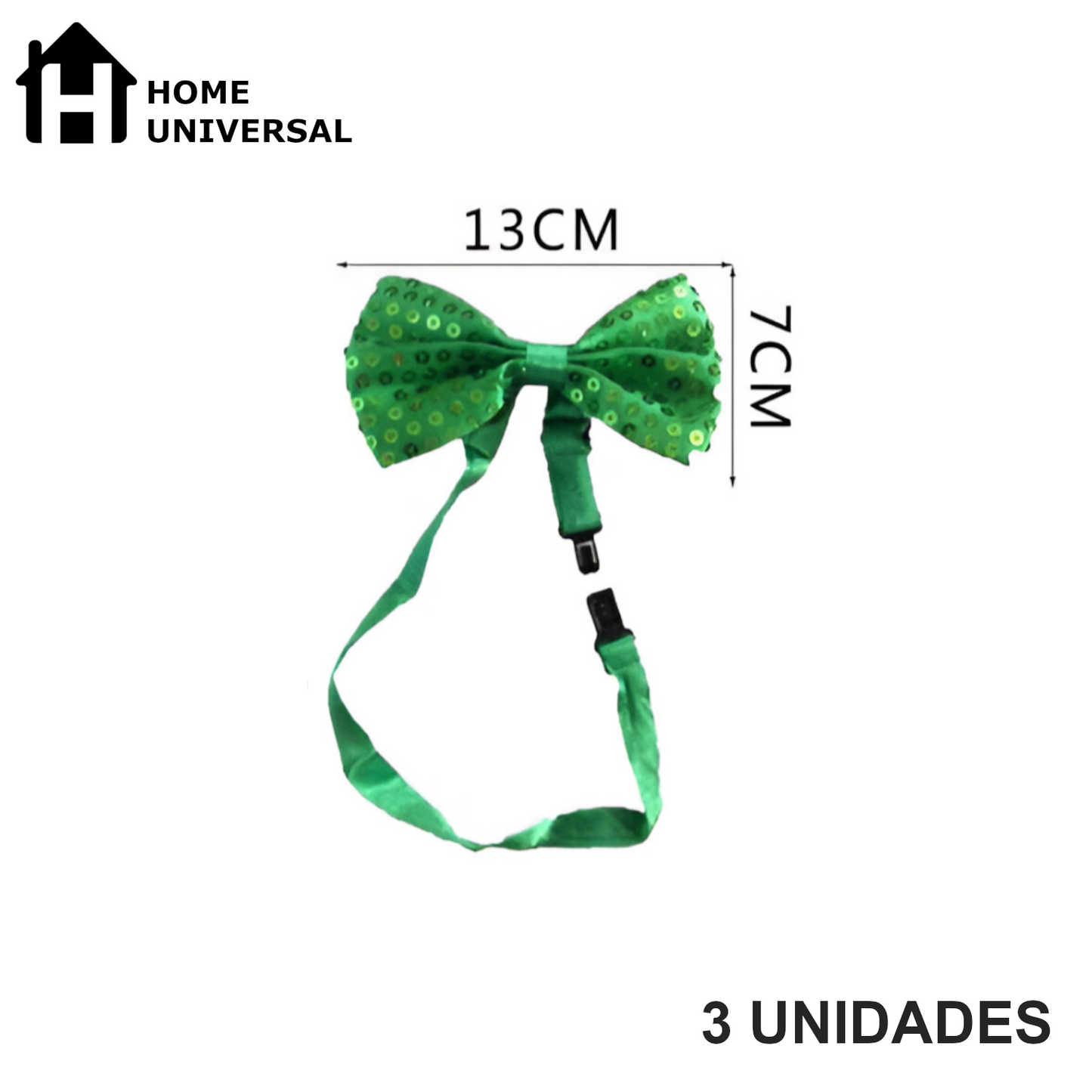 Home Universal® Accesorios de Fiesta – Pajarita de Purpurina y Lentejuelas para Hombres y Mujeres | Complementos de Disfraz Elegantes y Divertidos (3 Unidades)