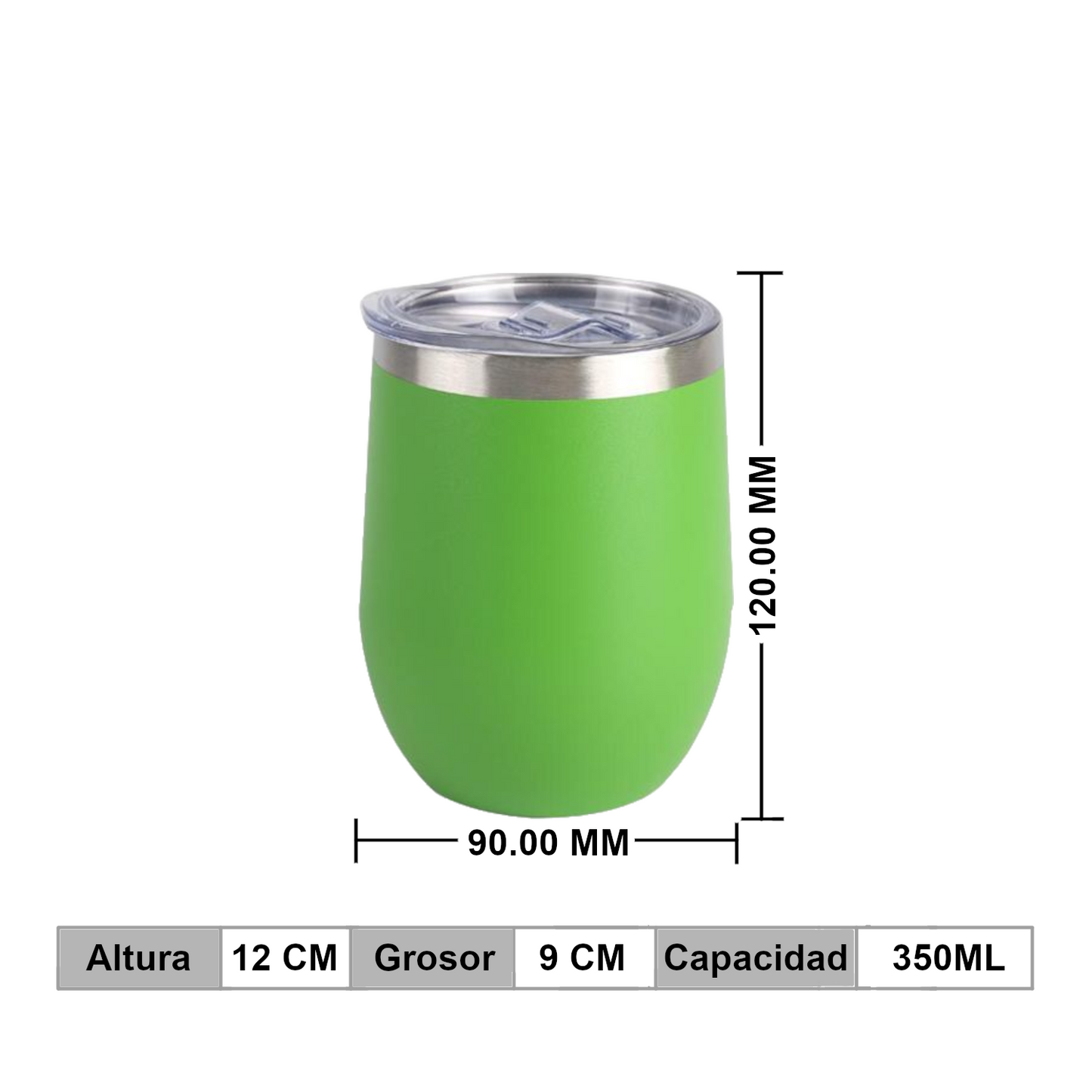 Home Universal® Vaso Térmico 350 ml de Acero Inoxidable con Aislamiento al Vacío y Doble Pared, Mantiene Bebidas Calientes y Frías, Reutilizable y Portátil (Verde)