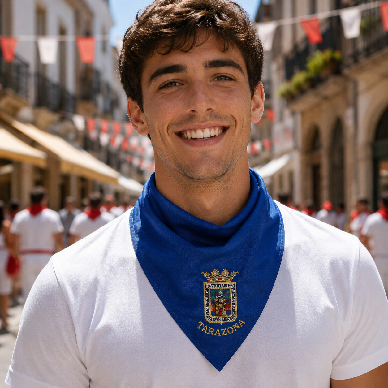 Home Universal® Pañuelo de Fiestas 100 × 68 cm, Escudo de Tarazona Bordado