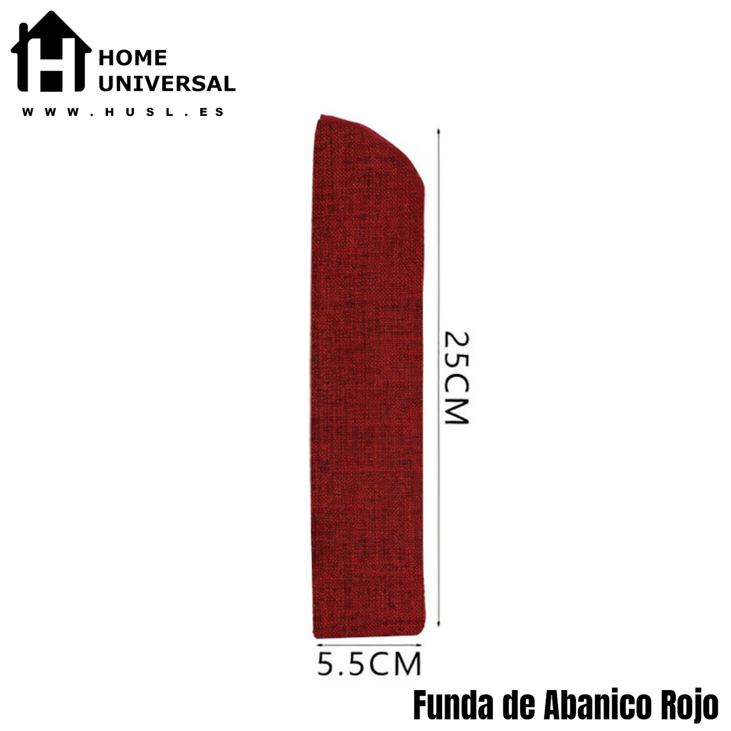 Home Universal ® 12 Piezas Funda De Abanicos, Bolsa De Abanicos, Bolsa De Regalo, Detalles Para Invitados, Regalos De Boda, Fiestas, Comunión o Bautizo (Tela Yute Rojo, 5.5 x 25)