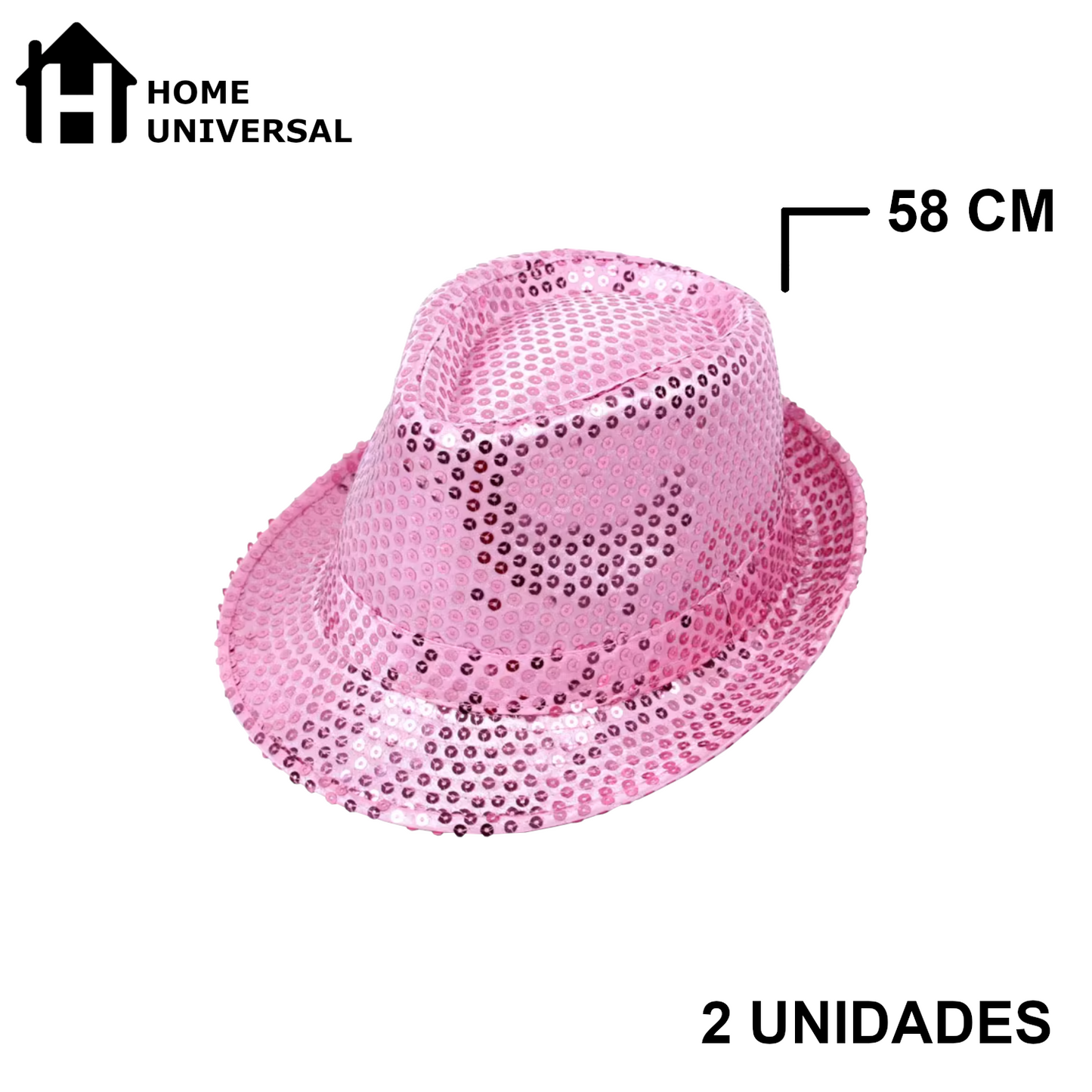 Home Universal® Accesorios de Fiesta – Sombrerode Purpurina y Lentejuelas para Hombres y Mujeres | Complementos de Disfraz Elegantes y Divertidos (2 Unidades)