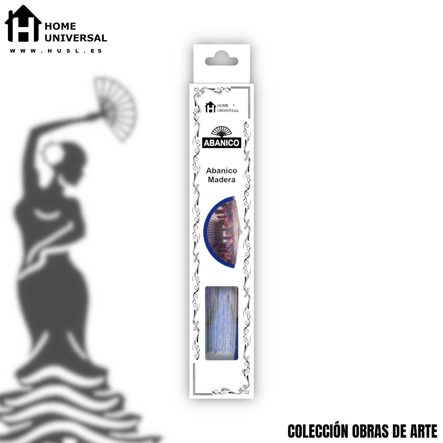 Home Universal®  Abanico 23CM DE Madera Lisa con Tela de Marfil, Abanico de Madera Adornado, Abanico Original - La última Cena de Leonardo da Vinci