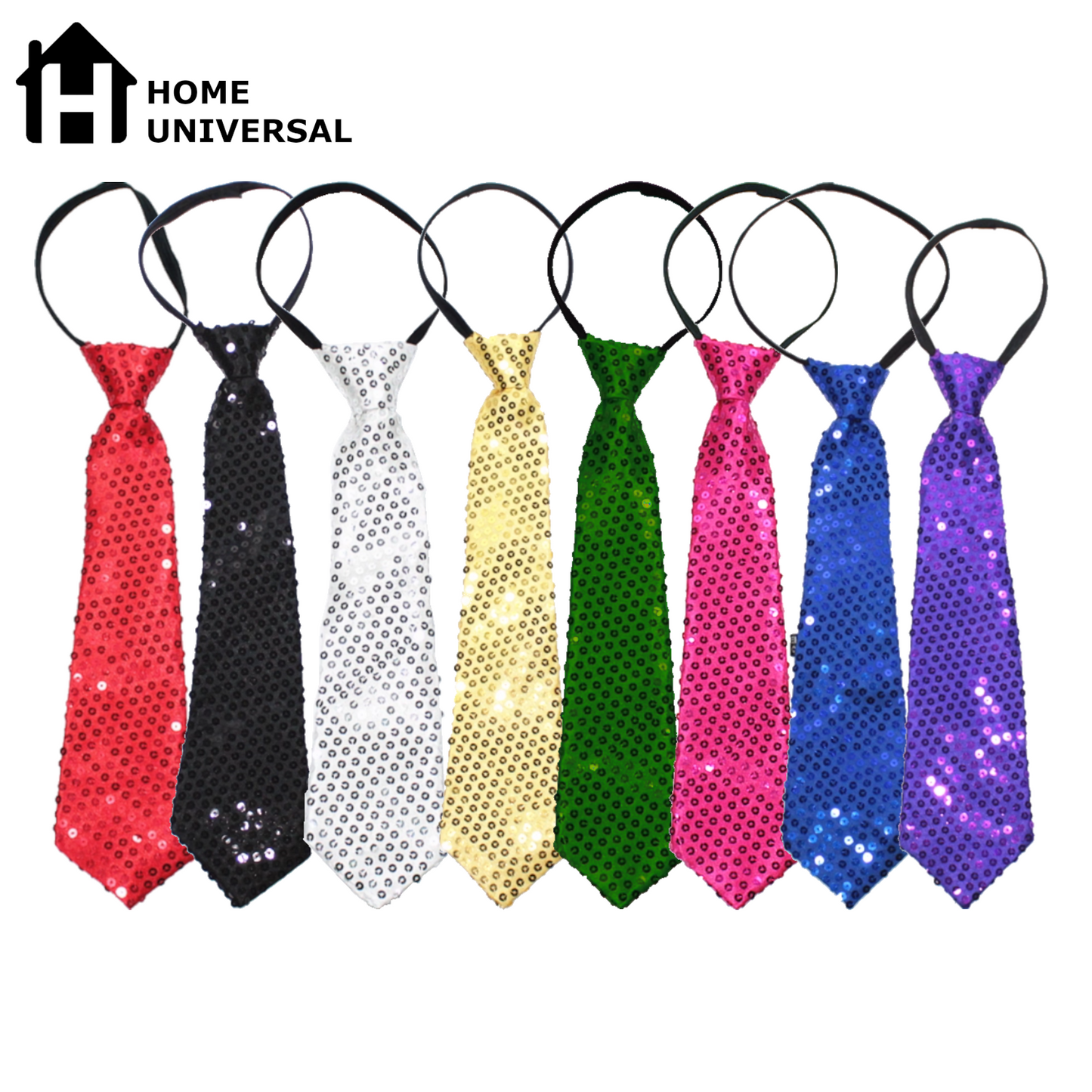 Home Universal® Accesorios de Fiesta – Corbata de  Purpurina y Lentejuelas para Hombres y Mujeres | Complementos de Disfraz Elegantes y Divertidos (2 Unidades)