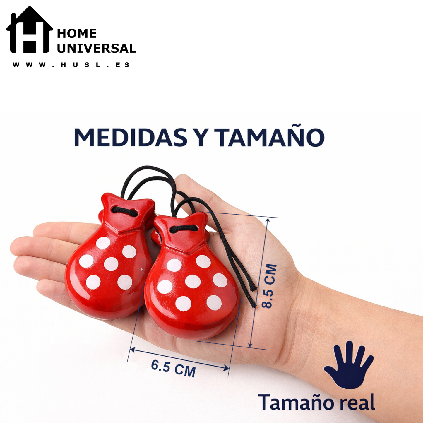 Home Universal® Castañuelas Flamencas Rojas con Lunares, Castañuelas Españolas para Baile de Flamenco,Sonido Tradicional,Ideales para Fiestas de Sevilla, Ferias, Disfraces y Eventos Españoles,2 Piezas (Lunar · Rosa con Punto Negro)