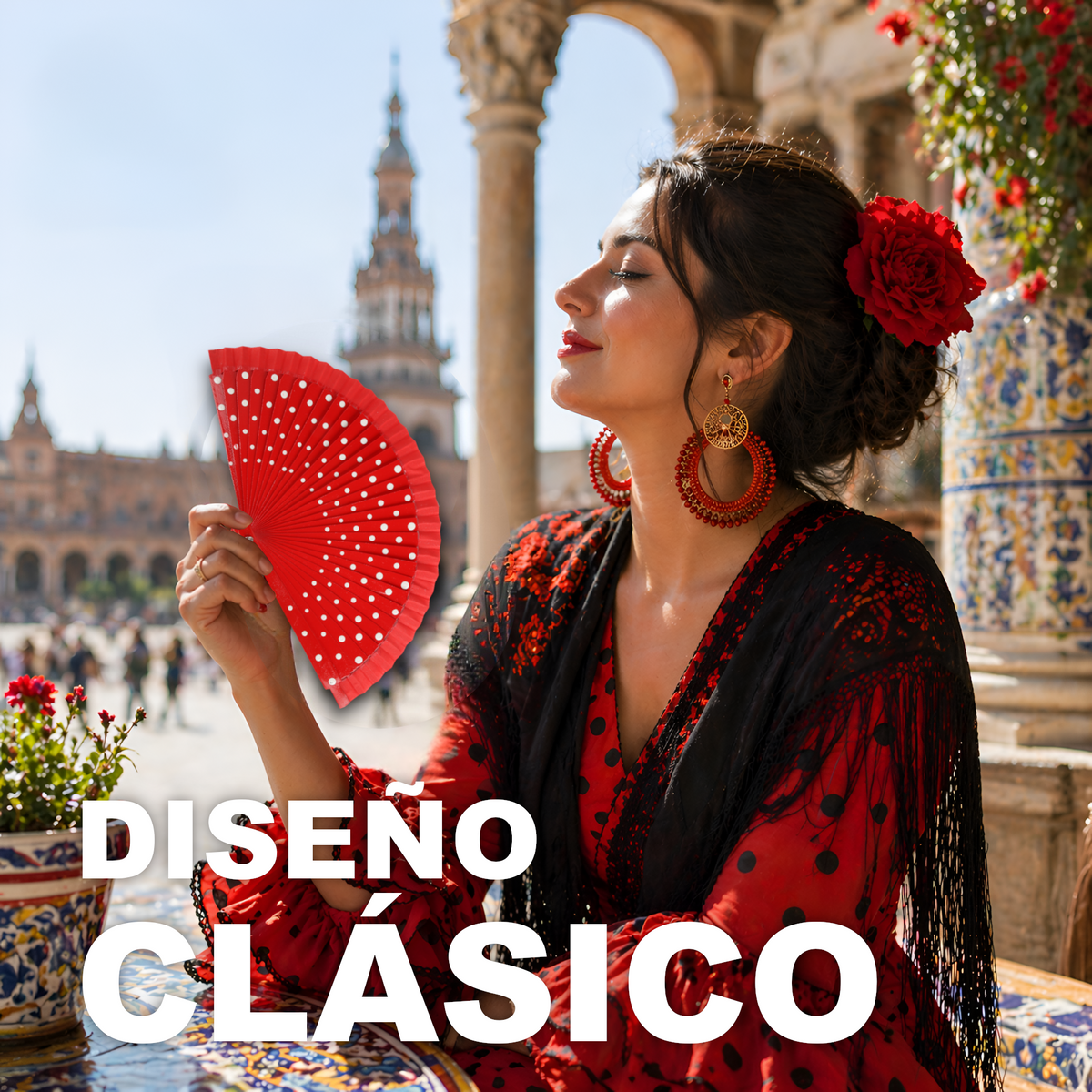Home Universal® Pack de 1/2 Abanicos de Madera Lacados, Disponibles en Varios Colores y Tamaños, Abanico Flamenco Español para Bodas, Ferias, Fiestas, Comuniones y Eventos (19 cm, Rojo Con Lunar Blanco)