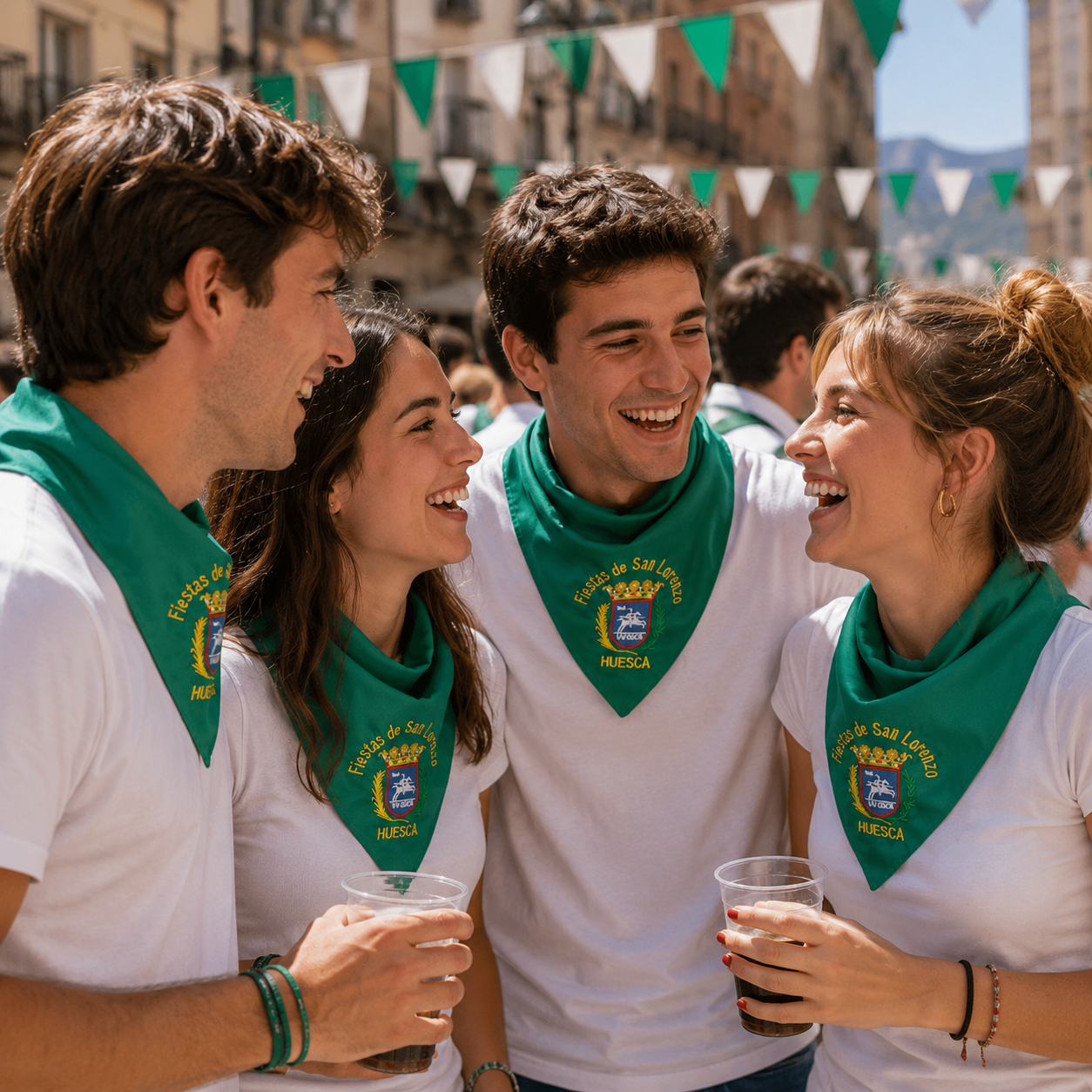 Home Universal® Pañuelo de Fiestas 100 × 68 cm, Escudo de Huesca Bordado