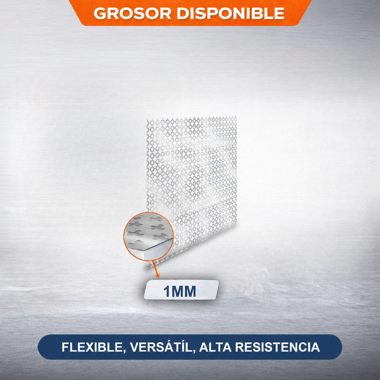 Home Universal® Chapa Acero inoxidable Superficie Liso, Estriada, Perforación Cuadrifolio – Lámina Metálica Resistente Anticorrosión para Bricolaje e Industria-Perforación Cuadrifolio  (50X50CM - 1MM)