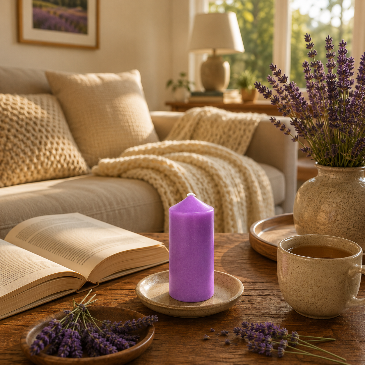 Home Universal® 6 Velas Aromáticas Perfumadas, 9 Aromas Disponibles, 2 Tamaños Disponibles, Velas Decorativas para Hogar, Relax, Spa y Aromaterapia (LILA LAVANDA Ø47 × 110 mm)