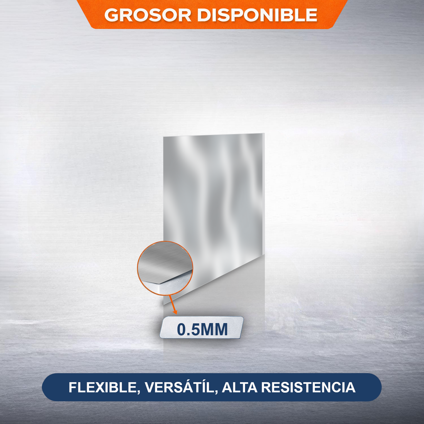 Home Universal® Chapa Acero inoxidable Superficie Liso, Estriada, Perforación Cuadrifolio – Lámina Metálica Resistente Anticorrosión para Bricolaje e Industria-Liso  (25X50CM - 0.5MM)