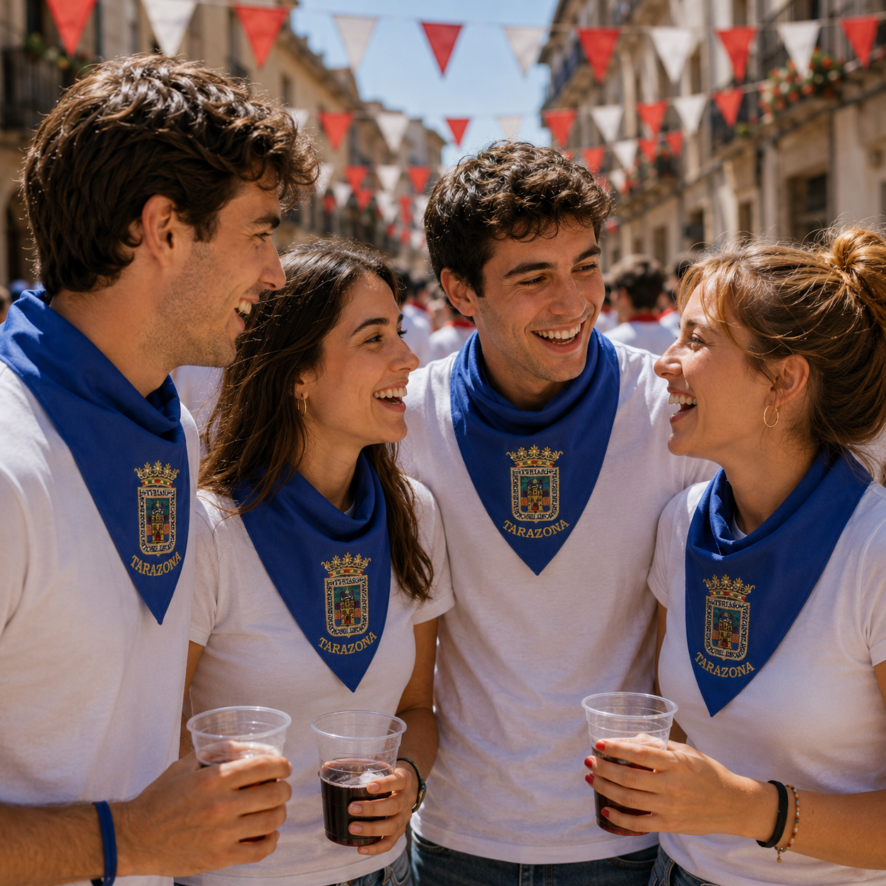 Home Universal® Pañuelo de Fiestas 100 × 68 cm, Escudo de Tarazona Bordado
