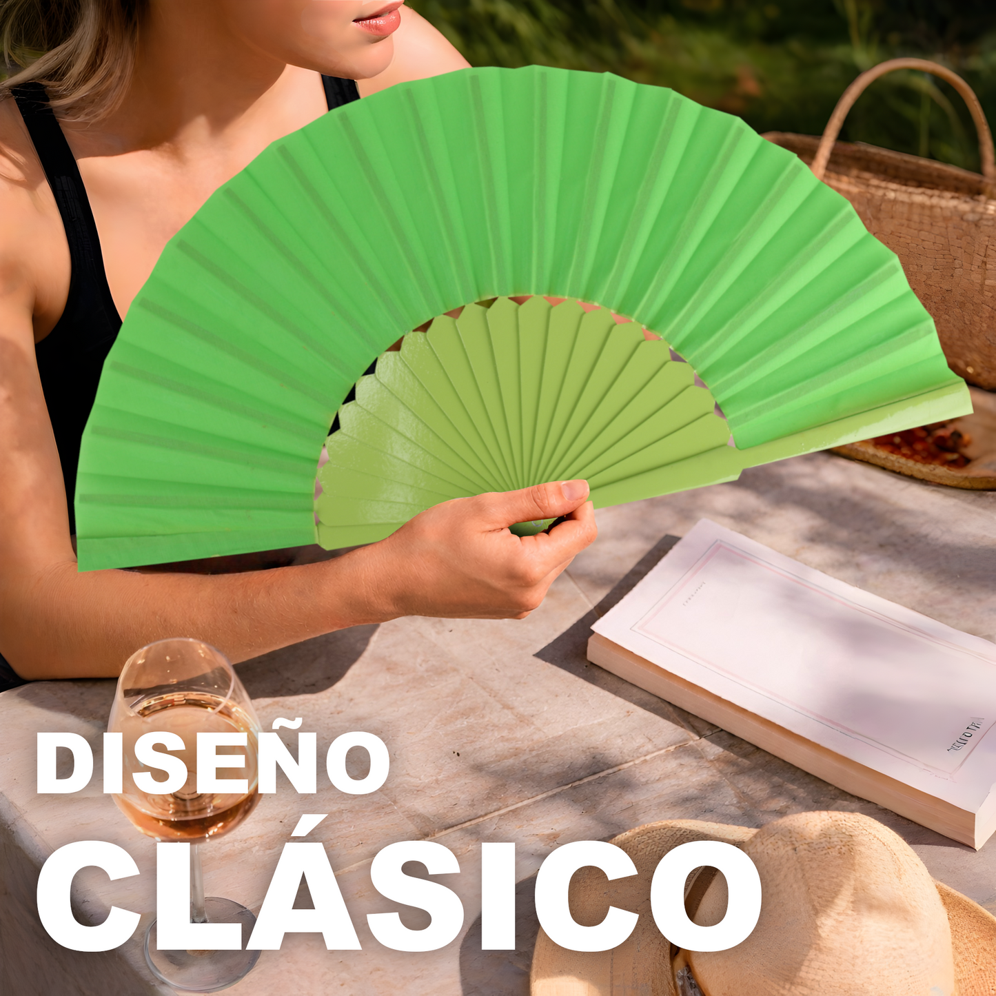 Home Universal® Abanico de madera con argollas para colgar, plegable, ligero y resistente, ideal para bodas, eventos y verano, diseño clásico y portátil perfecto para regalo y uso diario - Mezcla De Colores (30CM)