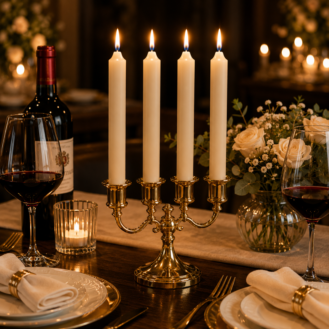 Home Universal® Pack de 16 Velas Cilíndricas Crema Marfil 175x20 mm, Velas para Candelabros, Decoración de Mesa, Bodas, Comuniones y Eventos