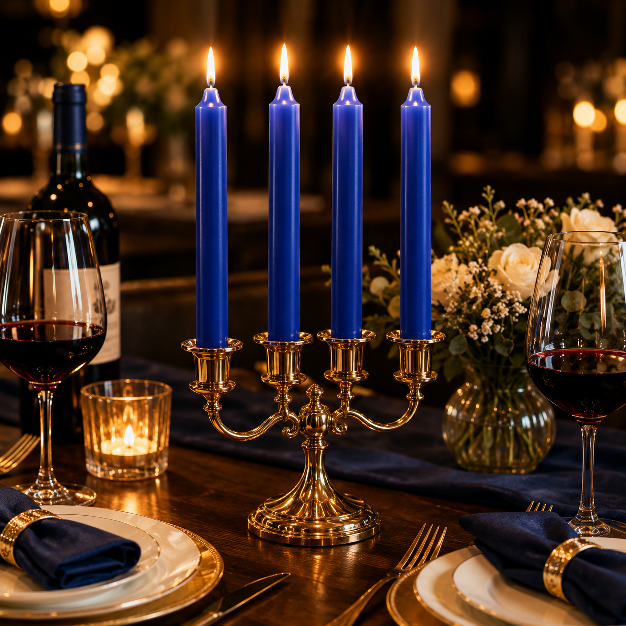 Home Universal® Pack de 16 Velas Cilíndricas Azul Océano 175x20 mm, Velas para Candelabros, Decoración de Mesa, Bodas, Comuniones y Eventos