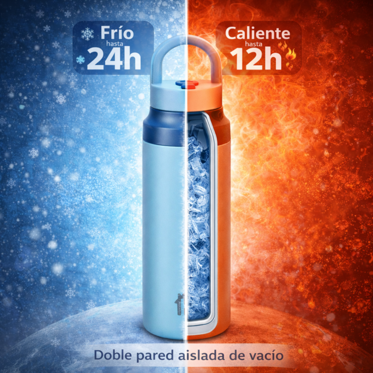 Home Universal® Botella Térmica 550ML de Apertura Rápida – Termo de Acero Inoxidable Antifugas para Café, Té y Bebidas Frías 24H/Calientes 12H (Verde Claro)