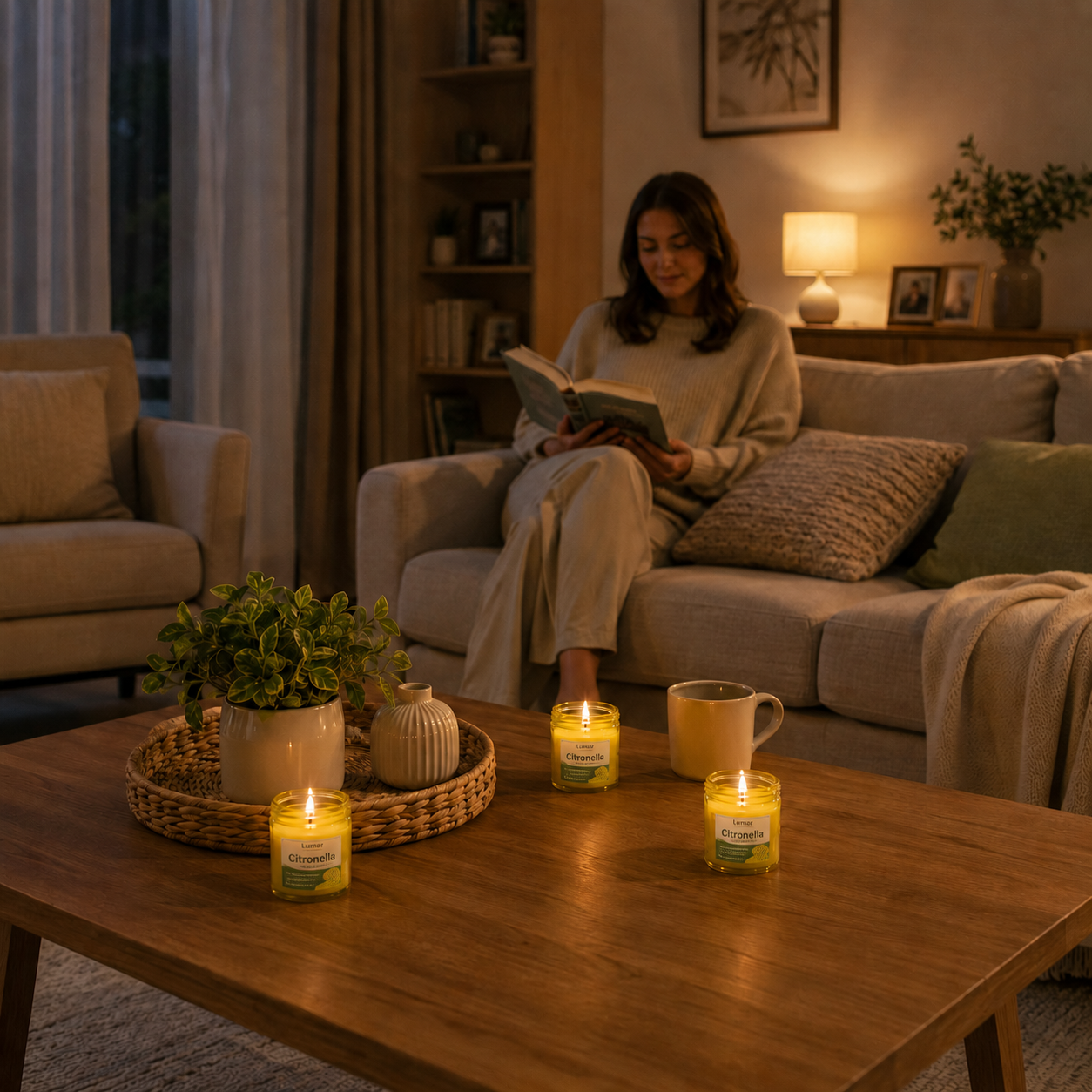Lumar Citronela – Velas Antimosquitos para Exterior, Jardín, Terraza y Balcón | Protección Natural contra Mosquitos para Verano - Citronela Bote Plástico (6 Unidades)