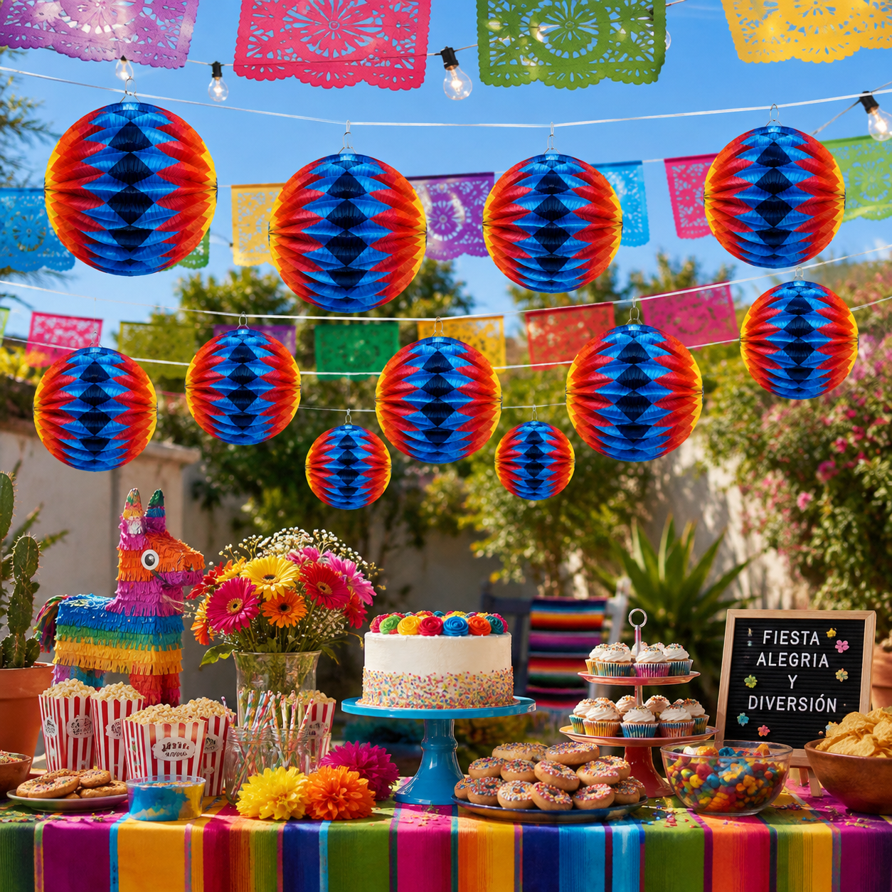 Home Universal® 12 Farolillos Japoneses de Papel, Decoración Colgante Multicolor para Cumpleaños, Bodas, Jardín y Celebraciones (Farolillo Redondo Arcoíris)