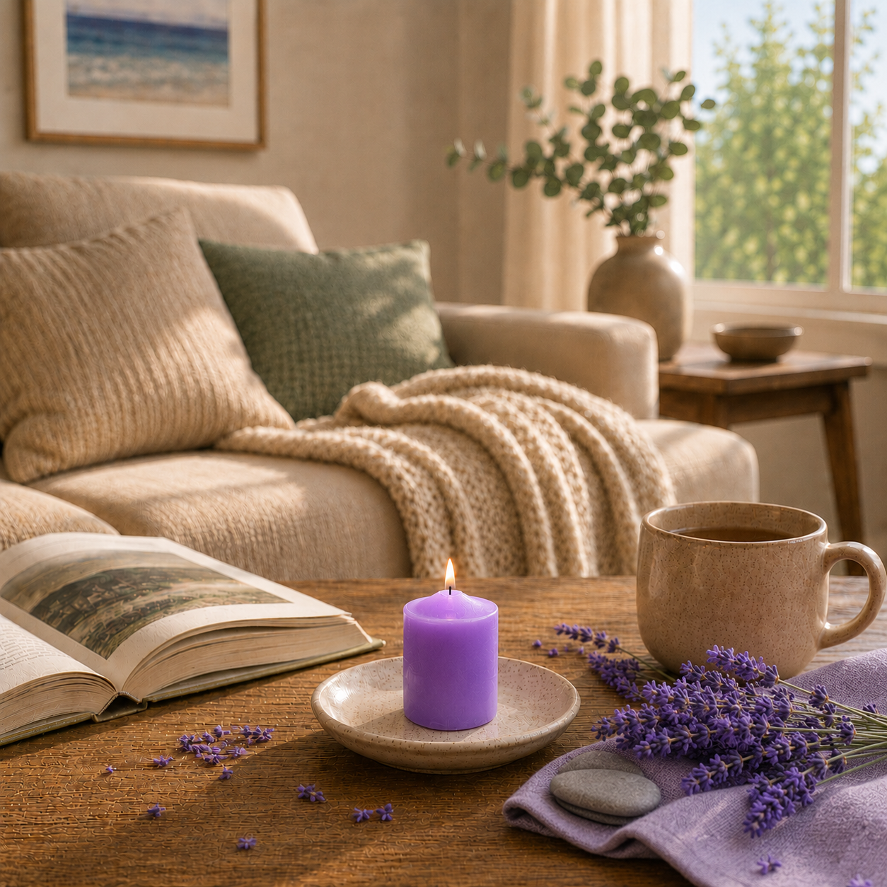 Home Universal® 6 Velas Aromáticas Perfumadas, 9 Aromas Disponibles, 2 Tamaños Disponibles, Velas Decorativas para Hogar, Relax, Spa y Aromaterapia (LILA LAVANDA Ø57 × 70 mm)