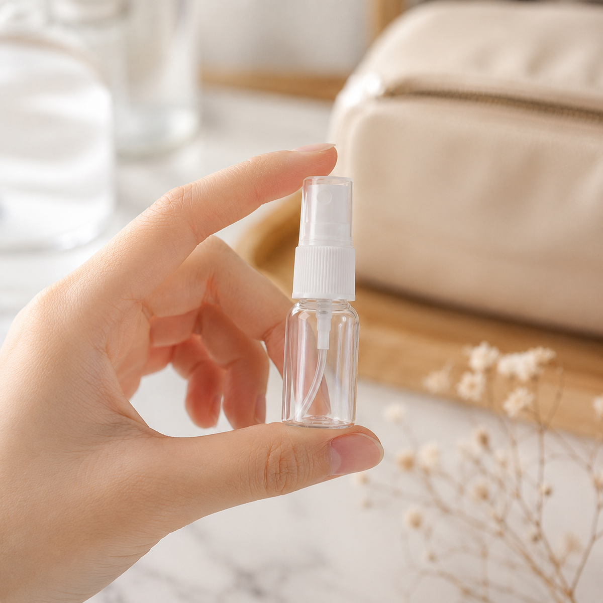 Home Universal® Botellas Vacías de Plástico con Pulverizador y Tapa Flip-Top, Reutilizables para Viaje, Cosméticos, Champú, Gel, Loción y Líquidos (10ml, Botella Pulverizadora (36 Uds))