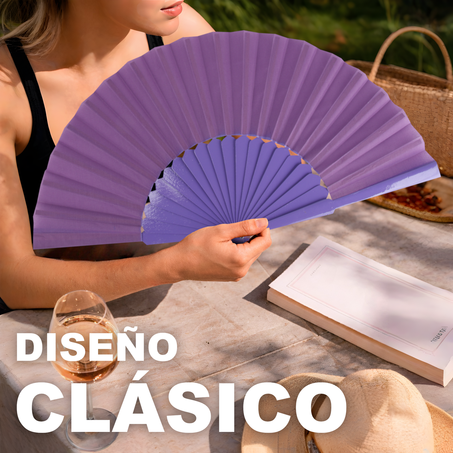 Home Universal® Abanico de madera con argollas para colgar, plegable, ligero y resistente, ideal para bodas, eventos y verano, diseño clásico y portátil perfecto para regalo y uso diario - Morado (30CM)