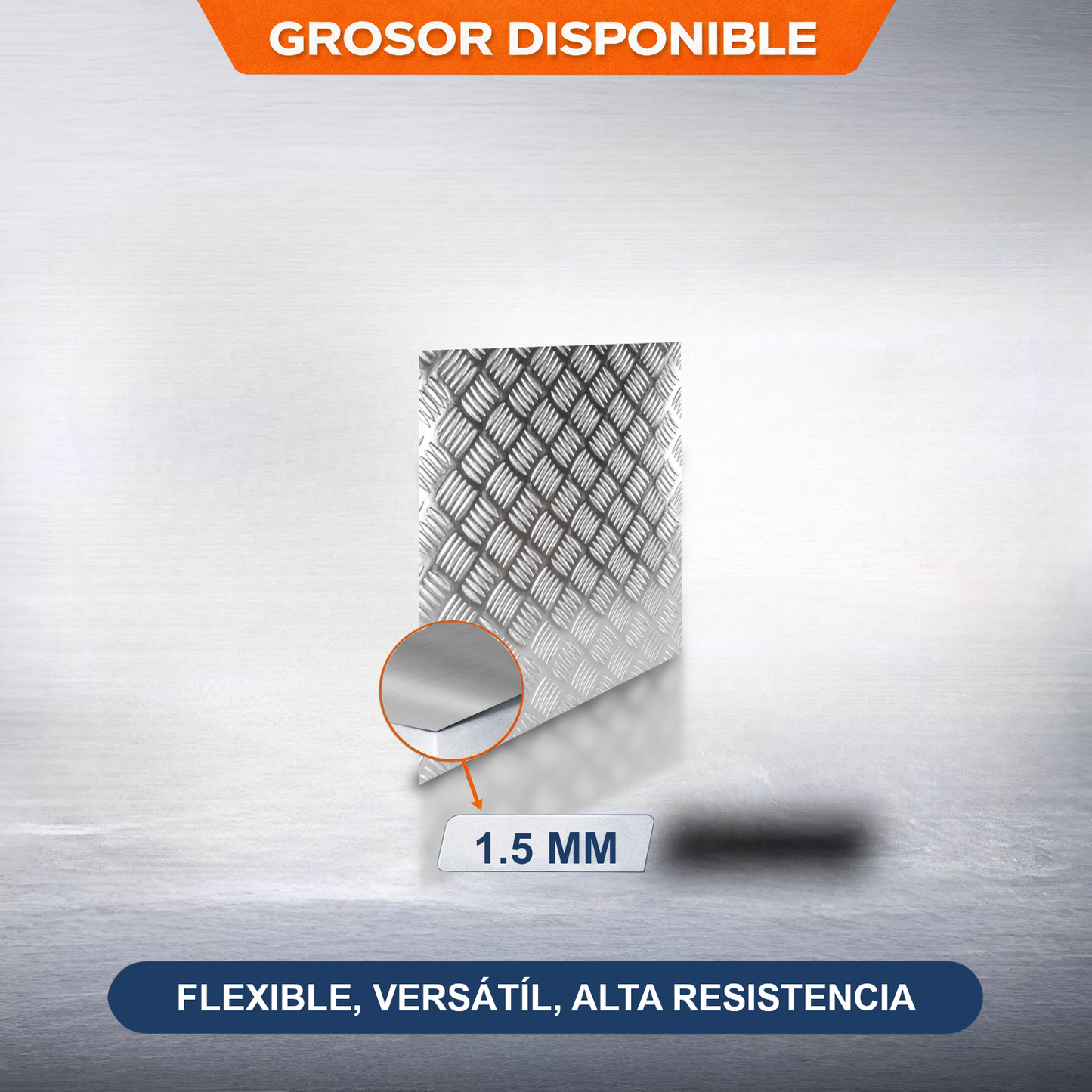 ome Universal® Chapa de Aluminio Estriada, Lisa, Malla y Perforada (Cuadrada, Ovalada, Redonda), Rugosa – Lámina Metálica Resistente Anticorrosión para Bricolaje e Industria Superficie (Estriada) - Estriada (25X50CM - 1.5MM)