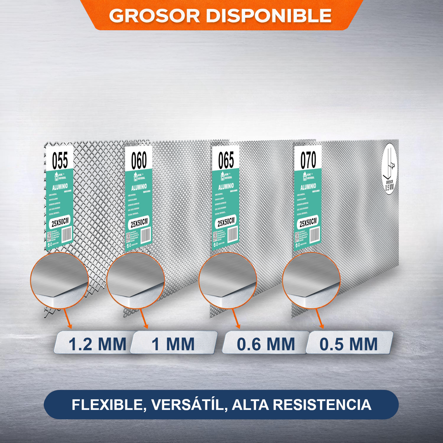 ome Universal® Chapa de Aluminio Estriada, Lisa, Malla y Perforada (Cuadrada, Ovalada, Redonda), Rugosa – Lámina Metálica Resistente Anticorrosión para Bricolaje e Industria Superficie (Malla) - Malla-4X8MM (25X50CM - 0.5MM)
