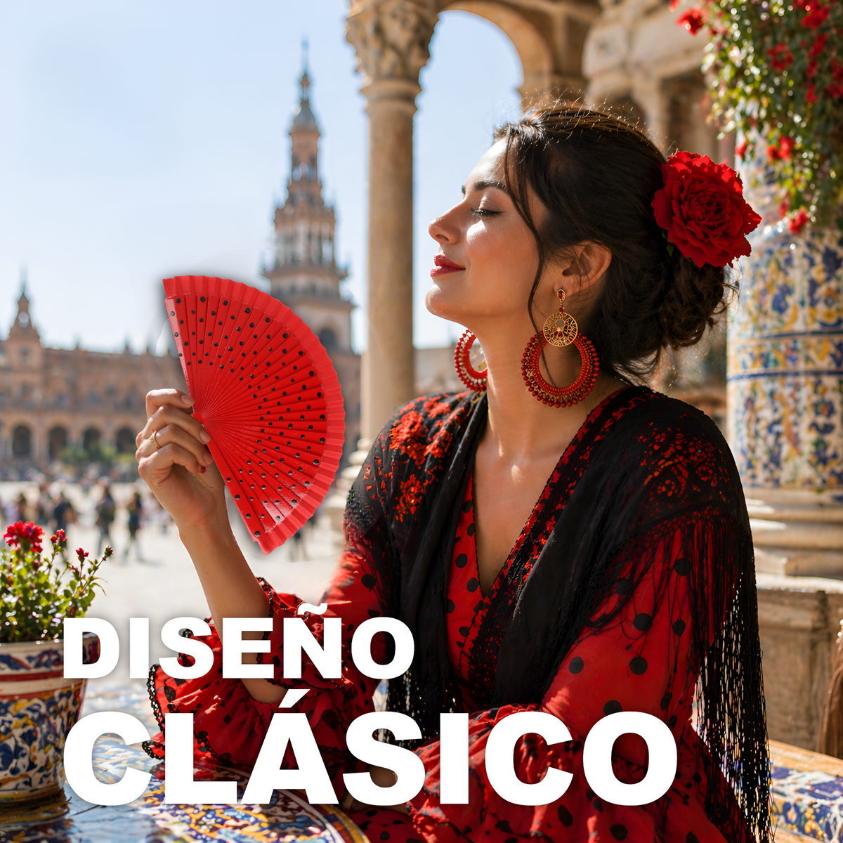 Home Universal® Pack de 1/2 Abanicos de Madera Lacados, Disponibles en Varios Colores y Tamaños, Abanico Flamenco Español para Bodas, Ferias, Fiestas, Comuniones y Eventos (19 cm, Rojo Con Lunar Negro)