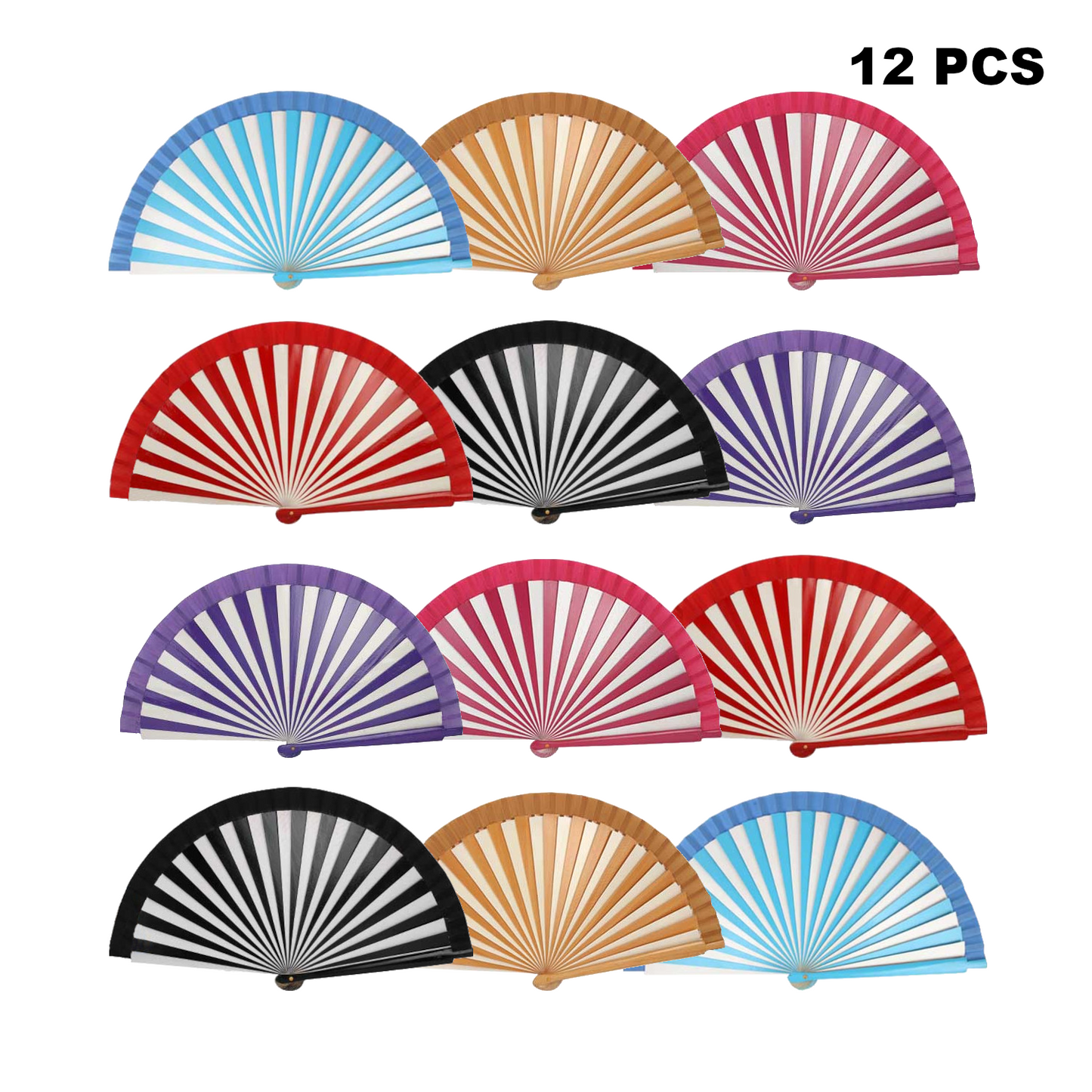Home Universal®  ABANICOS MADERA BICOLOR 23CM, ABANICOS PARA EVENTOS, DETALLES PARA LOS INVITADOS, REGALOS DE BODA, FIESTAS, COMUNIÓN O BAUTIZO