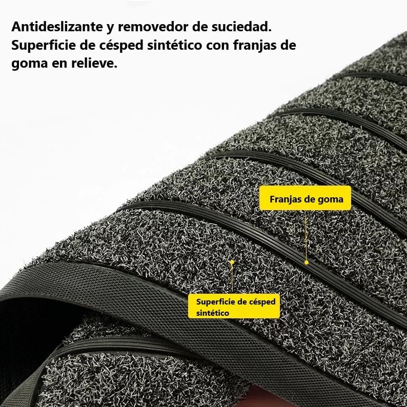 Home Universal® Felpudo de Goma Antideslizante para Exterior y interior – Resistente a Lluvia y Barro, Limpia Zapatos, Alta Durabilidad – Varias Medidas, 40X60CM, Marrón (Diseño a Rayas)