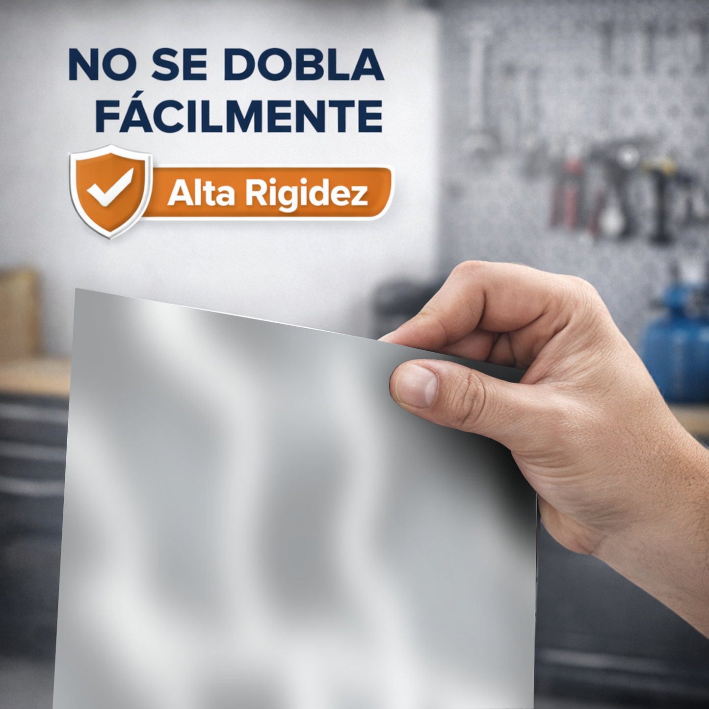 Home Universal® Chapa Acero inoxidable Superficie Liso, Estriada, Perforación Cuadrifolio – Lámina Metálica Resistente Anticorrosión para Bricolaje e Industria-Liso  (50X50CM - 0.5MM)