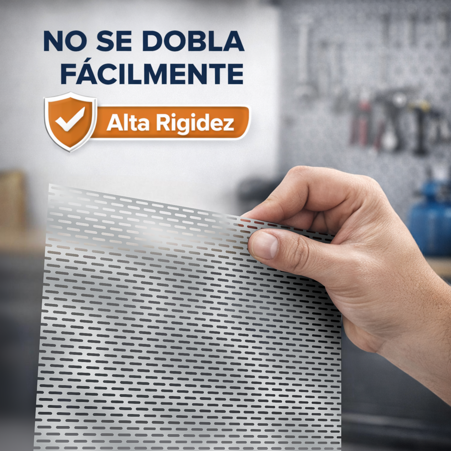 ome Universal® Chapa de Aluminio Estriada, Lisa, Malla y Perforada (Cuadrada, Ovalada, Redonda), Rugosa – Lámina Metálica Resistente Anticorrosión para Bricolaje e Industria Superficie (Perforada Forma Óvalo) - 6X18MM(50X50CM - 1MM)