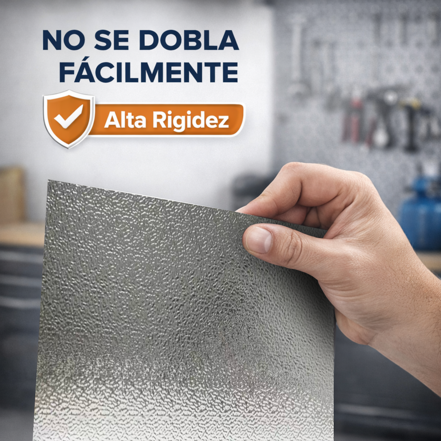 ome Universal® Chapa de Aluminio Estriada, Lisa, Malla y Perforada (Cuadrada, Ovalada, Redonda), Rugosa – Lámina Metálica Resistente Anticorrosión para Bricolaje e Industria Superficie (Rugosidad) - Plateado (25X50CM - 0.6MM)