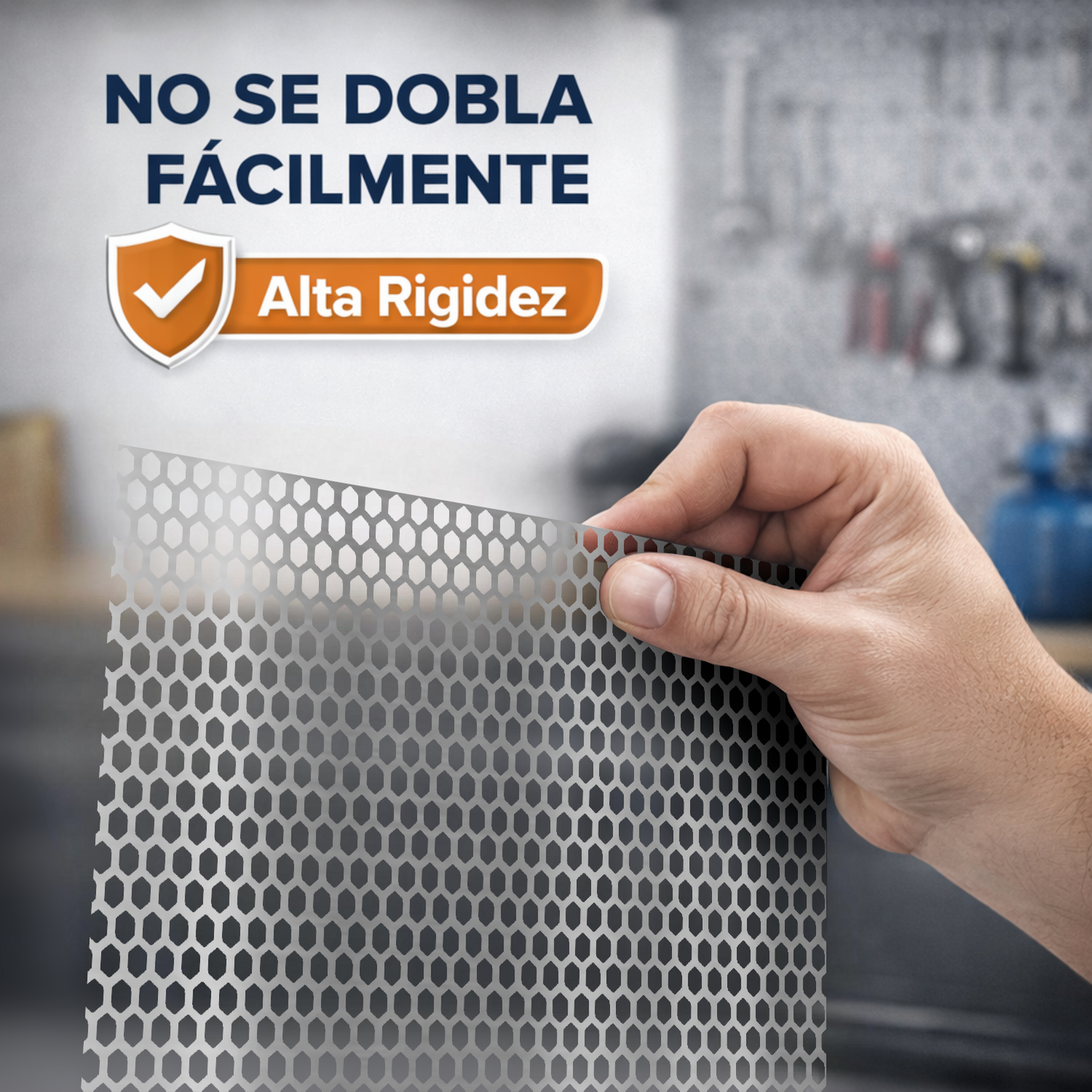 ome Universal® Chapa de Aluminio Estriada, Lisa, Malla y Perforada (Cuadrada, Ovalada, Redonda), Rugosa – Lámina Metálica Resistente Anticorrosión para Bricolaje e Industria Superficie (Perforada Forma) - Hexagonal-10X10MM (25X50CM - 1MM)
