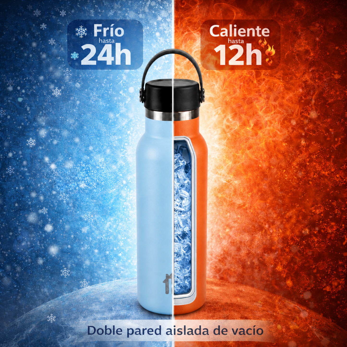 Home Universal® Botella Térmica 500ml de Acero Inoxidable | 12h y Frías 24h | Doble Pared | Mantiene Frío y Caliente por Horas | Antiderrames, Ligera e Ideal para Deporte, Oficina y Viajes - (Rosa)
