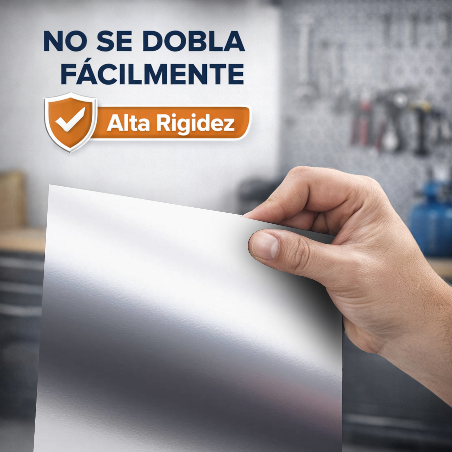 ome Universal® Chapa de Aluminio Estriada, Lisa, Malla y Perforada (Cuadrada, Ovalada, Redonda), Rugosa – Lámina Metálica Resistente Anticorrosión para Bricolaje e Industria (Superficie (Liso)) - Brillante (50X50CM - 0.5MM)