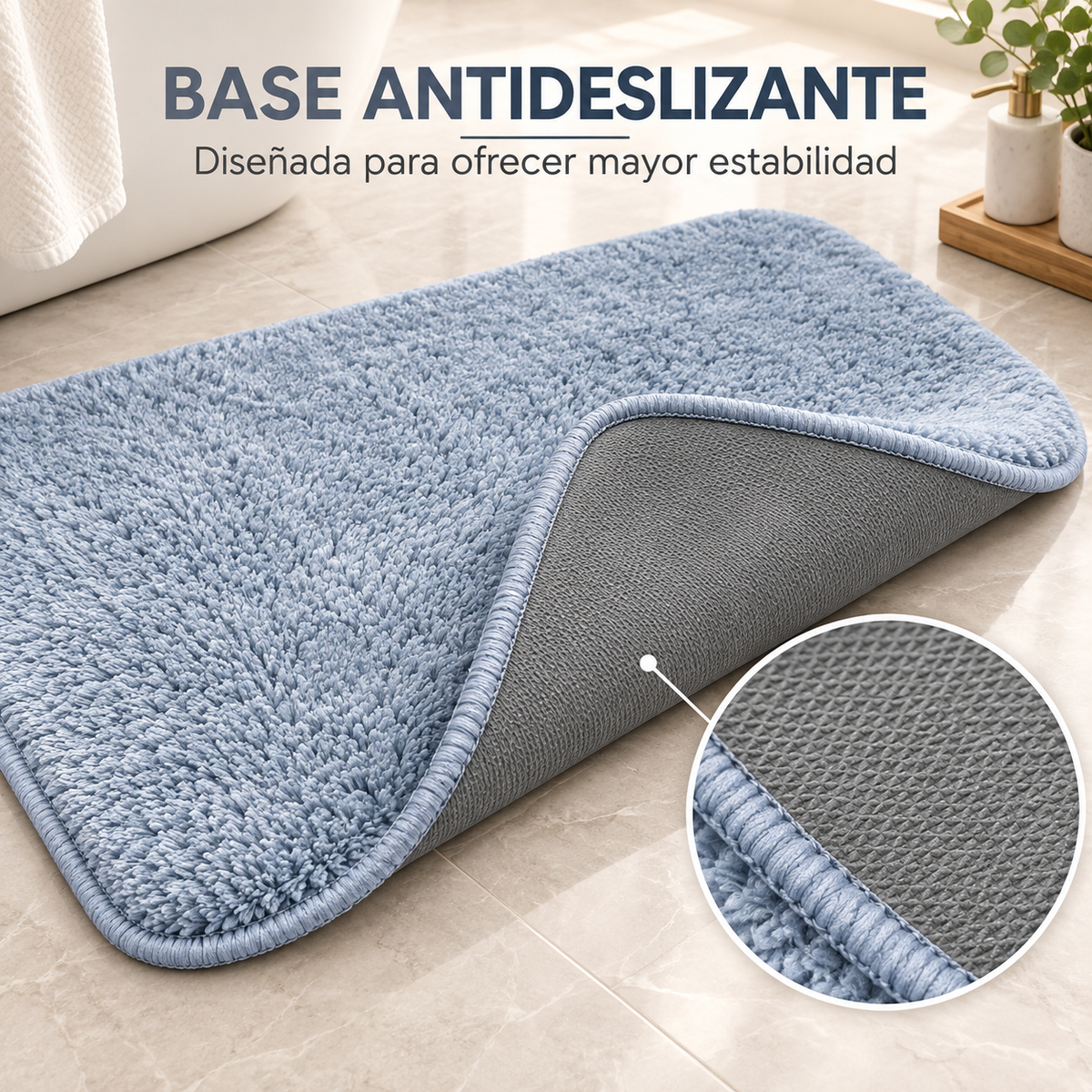 Home Universal® 2 Alfombras de Baño Absorbentes y Antideslizantes, Alfombrillas Suaves con Base de Goma, Lavables a Máquina, para Ducha, Bañera y Lavabo (Azul Claro, 40 x 60 cm (Rectangular))